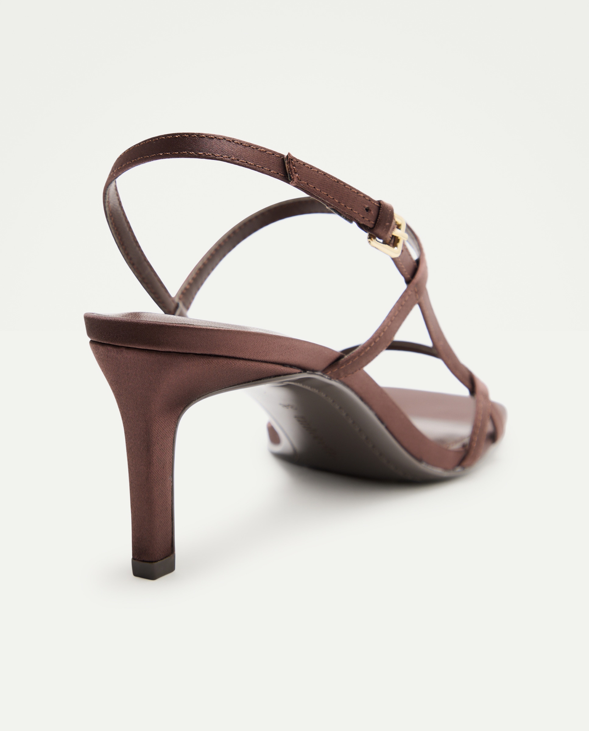 Sandálias de Salto com Tiras Finas Chocolate-3