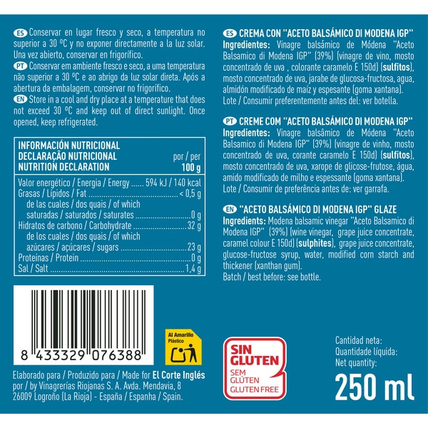 Creme mit Aceto balsamico di Modena g.g.A. Flasche 250 ml