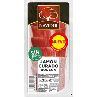 jamón curado clásico en medias lonchas sin gluten sin lactosa envase 45 g - Navidul