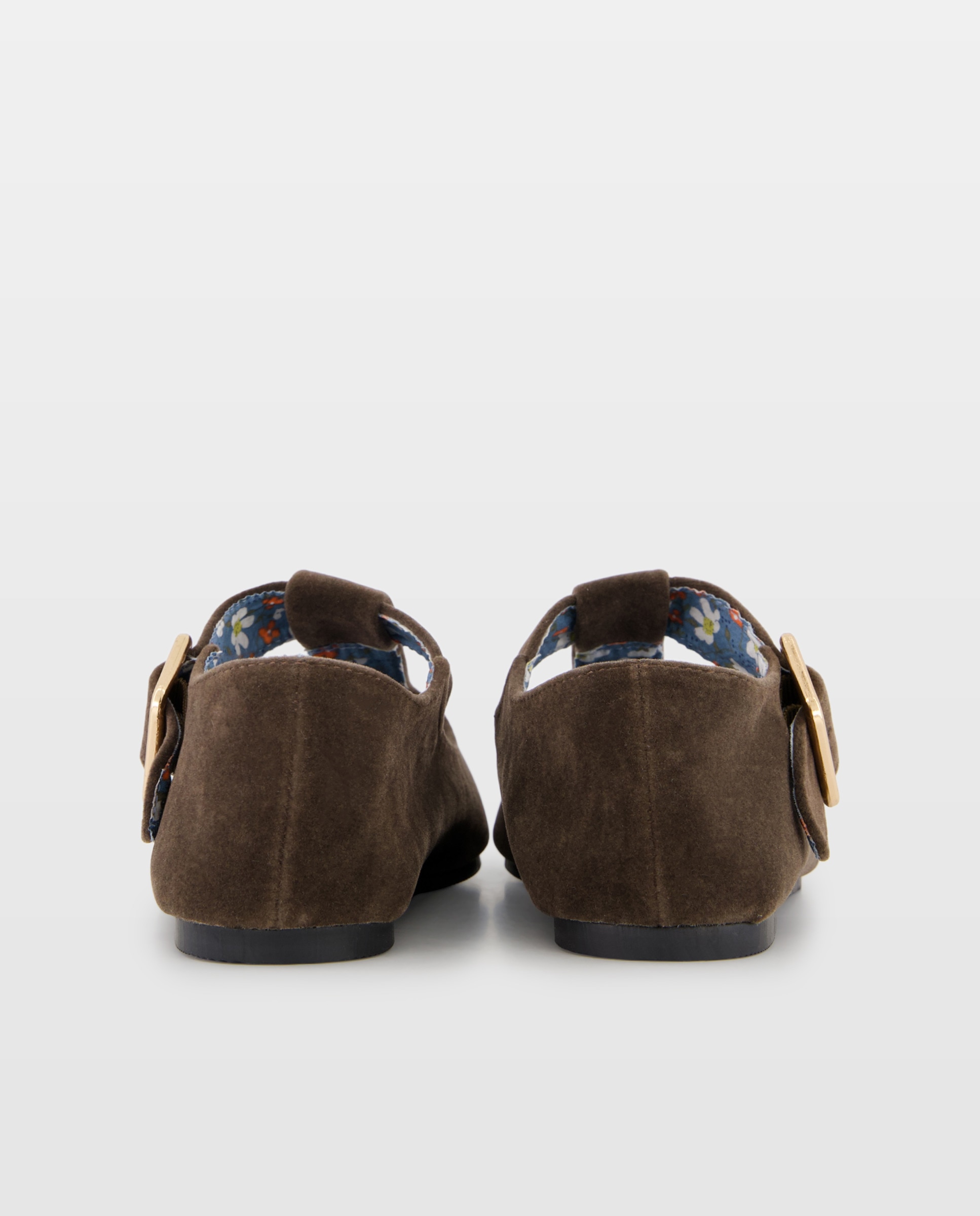 Zapato de mujer de terciopelo con hebilla 820 Gris medio-3