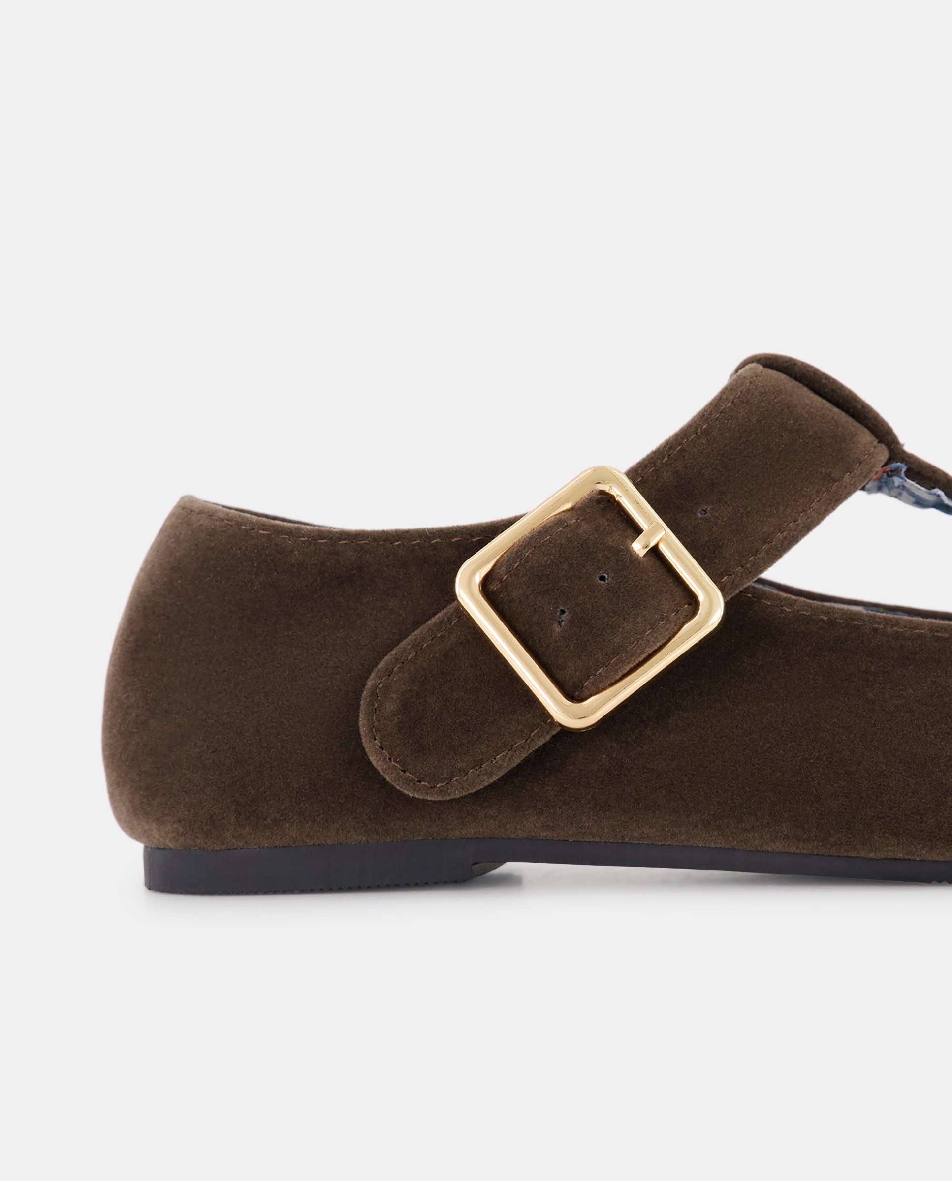 Zapato de mujer de terciopelo con hebilla 820 Gris medio-5