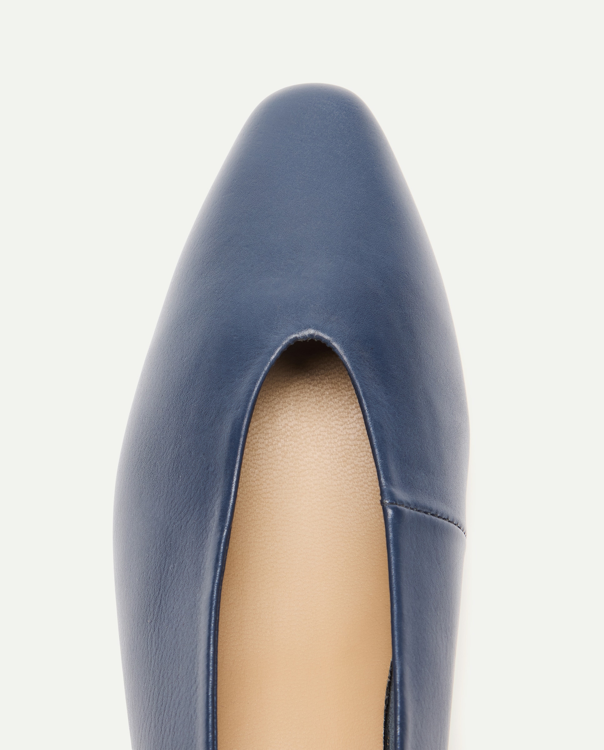 Bailarina de mujer de piel con tacón Azul marino-4