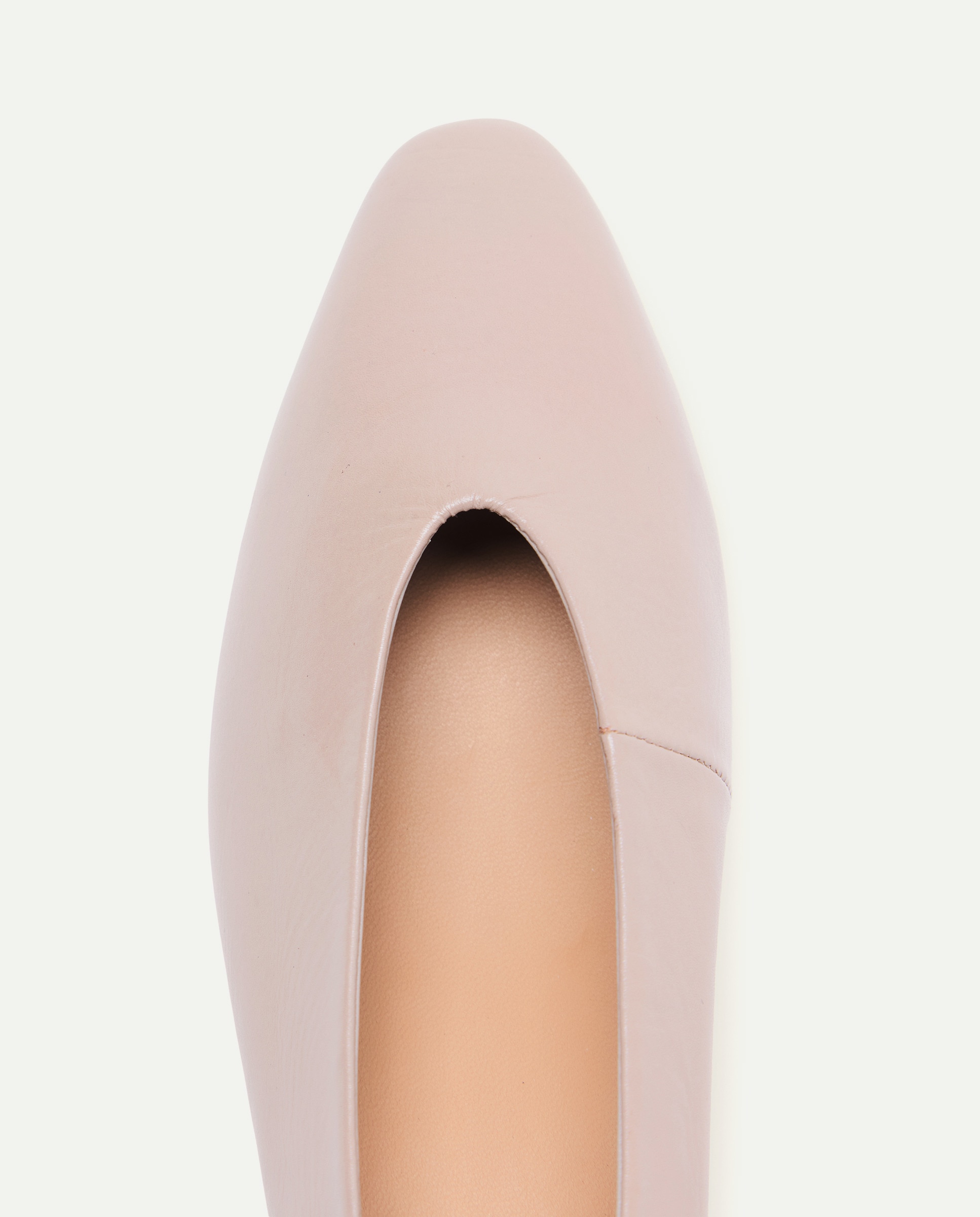 Bailarina de mujer de piel con tacón Gris claro-4