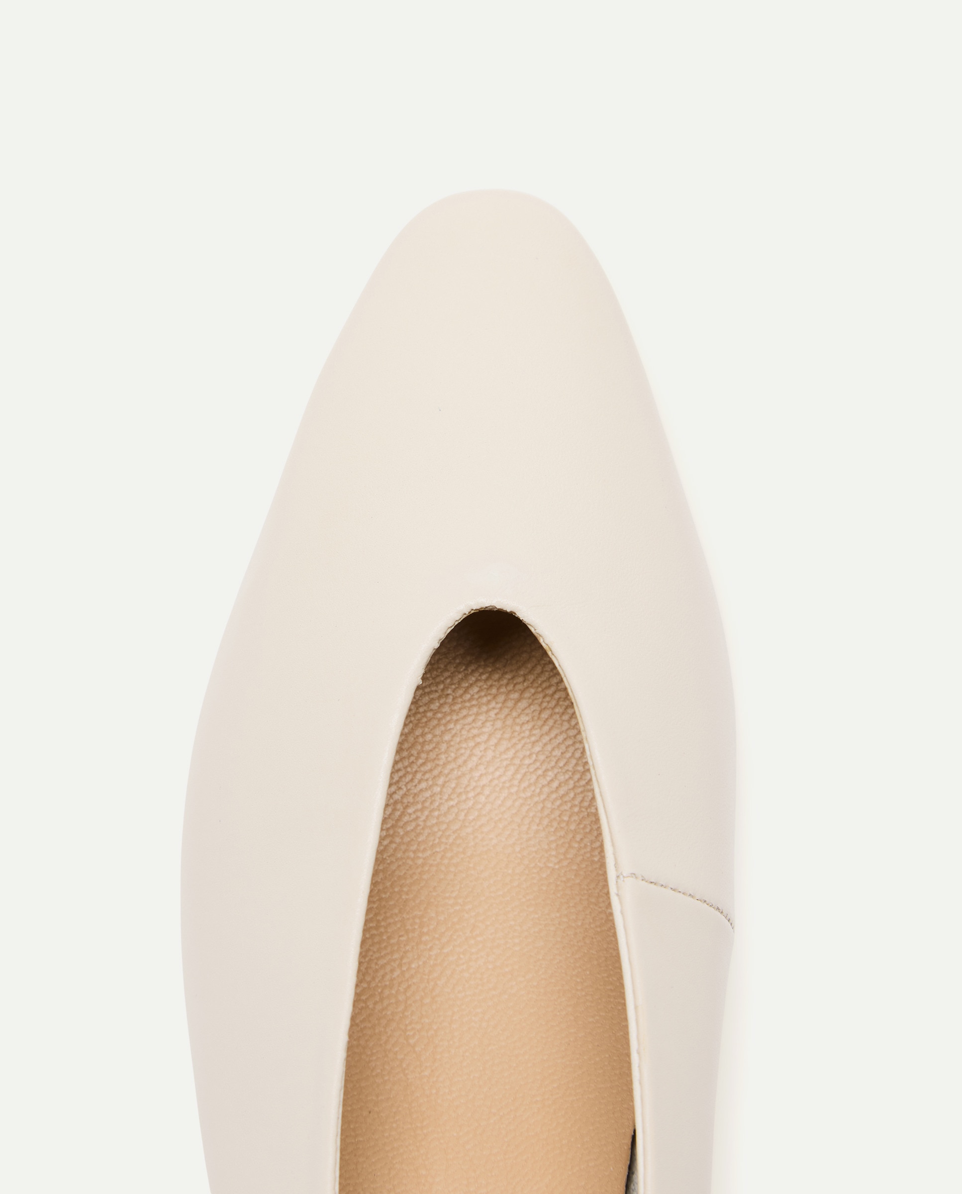 Bailarina de mujer de piel con tacón 120 Crudo-4