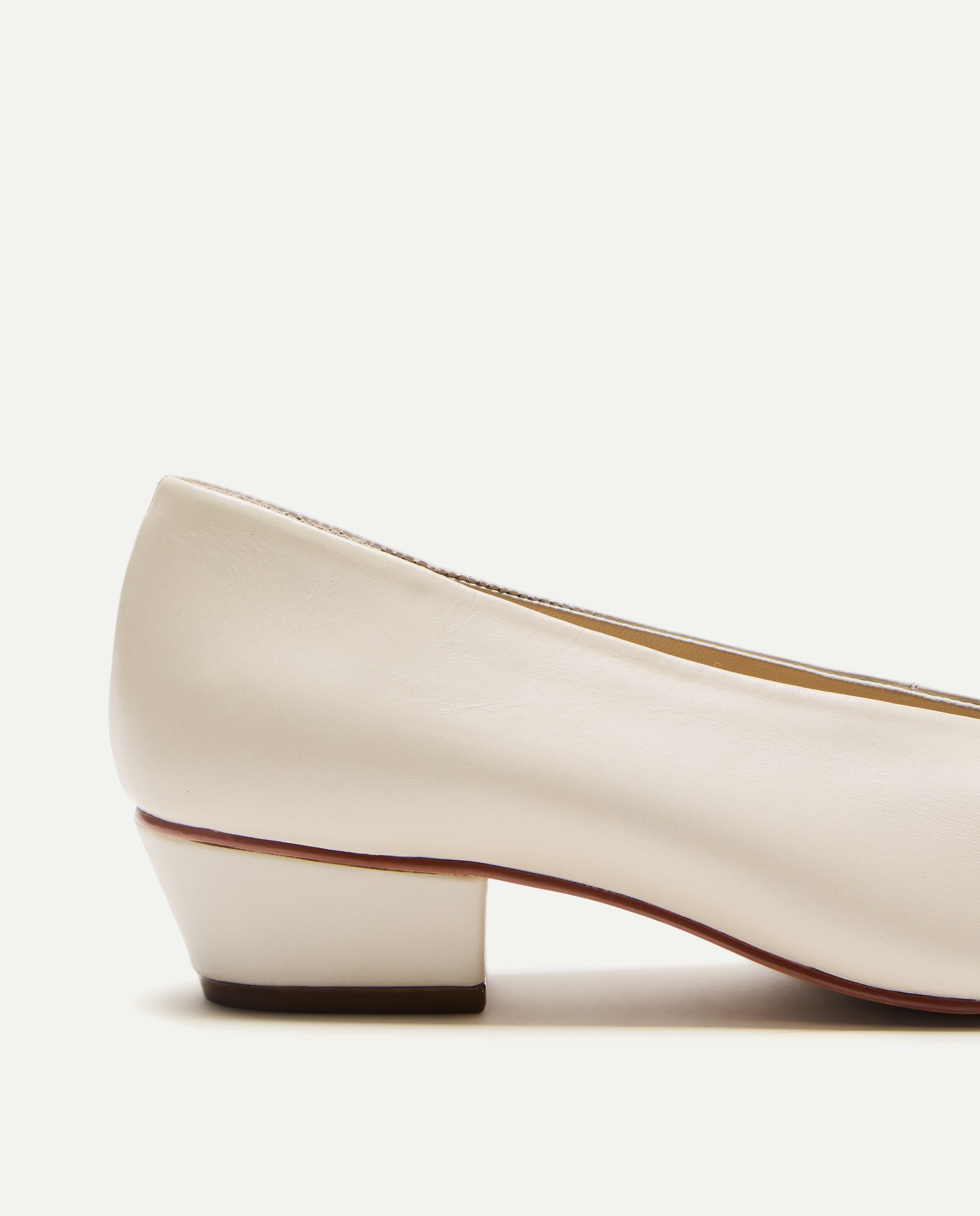 Bailarina de mujer de piel con tacón 120 Crudo-5