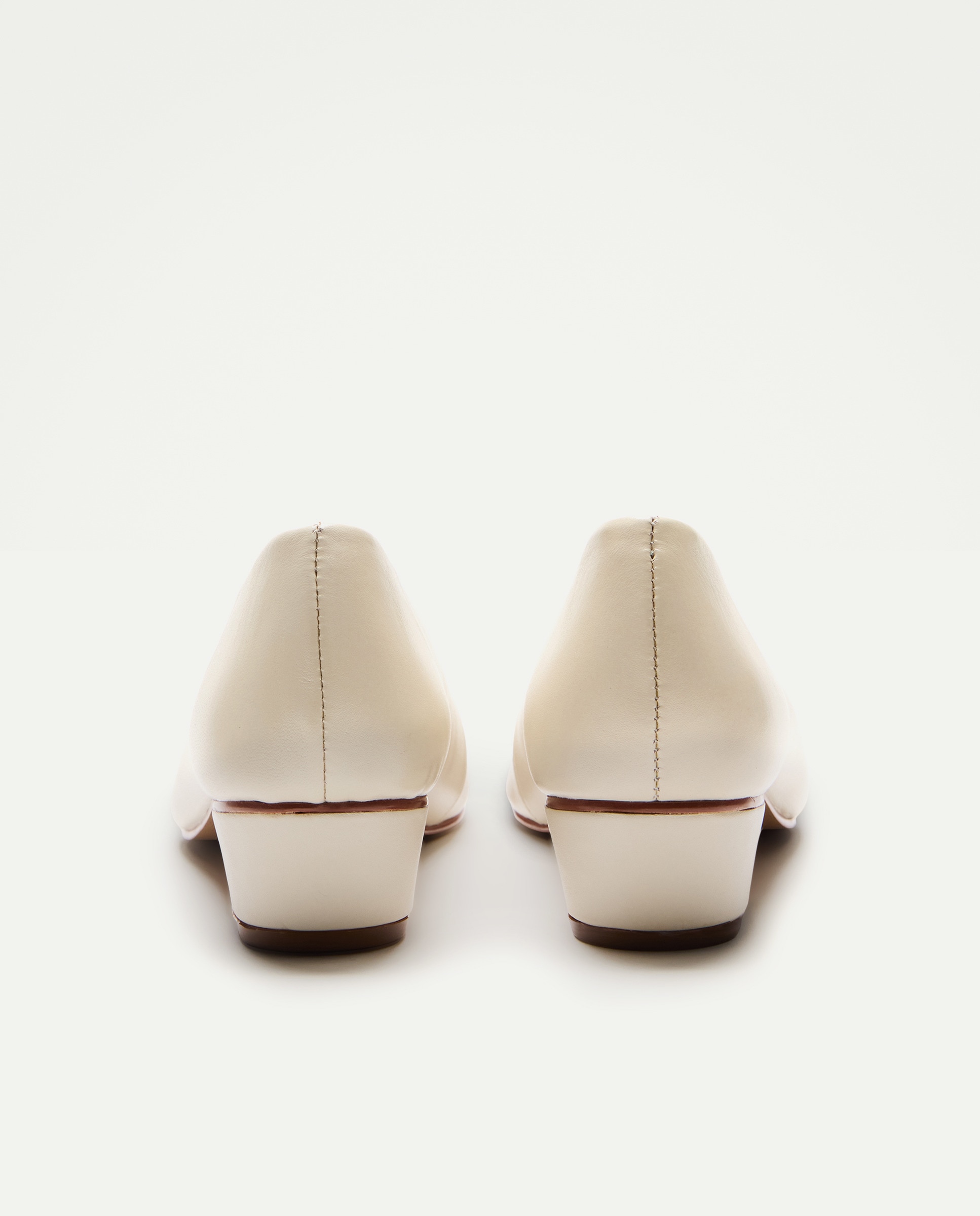 Bailarina de mujer de piel con tacón 120 Crudo-3