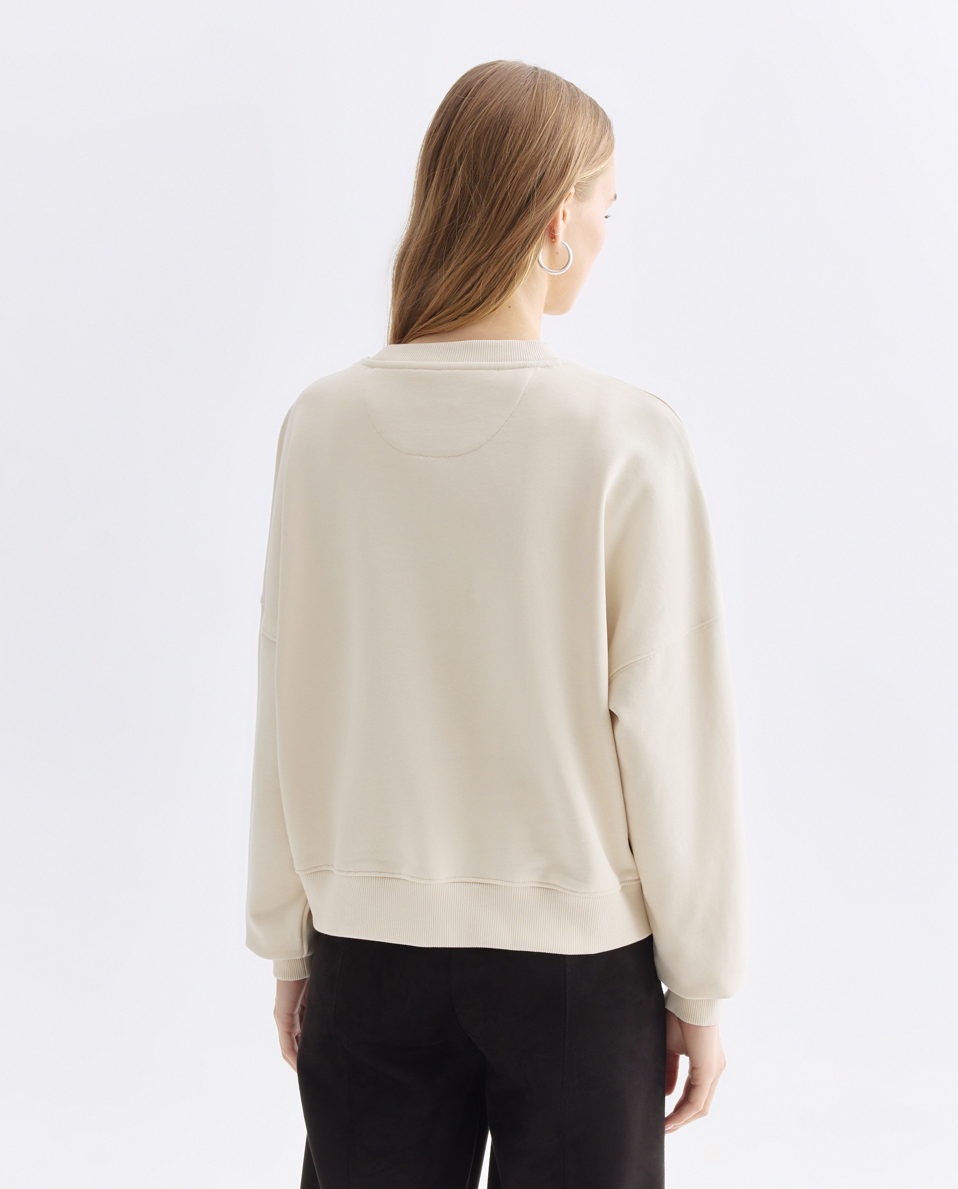 Sweatshirt sem Capuz Bege-3