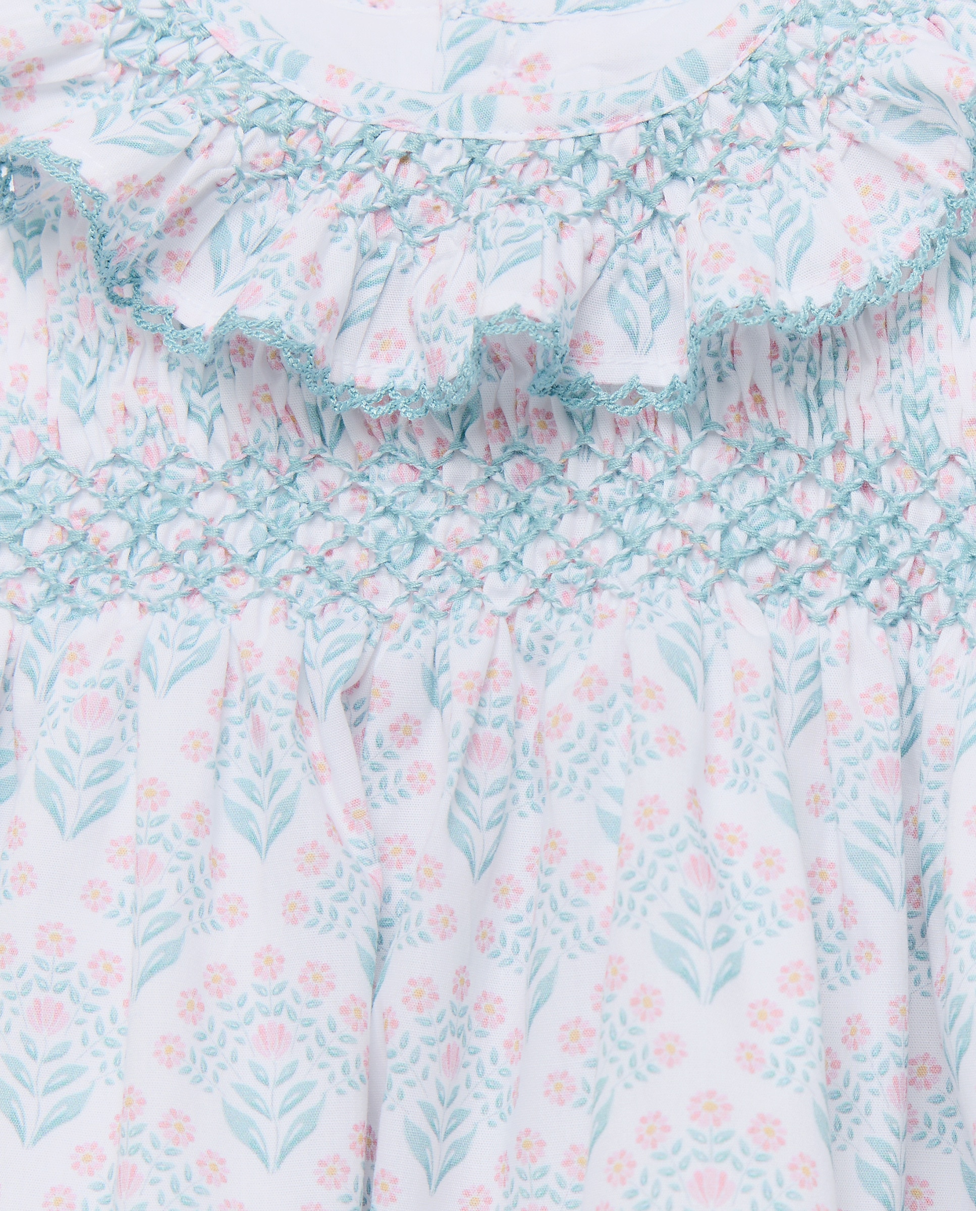 Vestido de Bebé sem Mangas com Estampado, Gola Grande e Favos de Mel Coconut El Corte Inglés Rosa-3