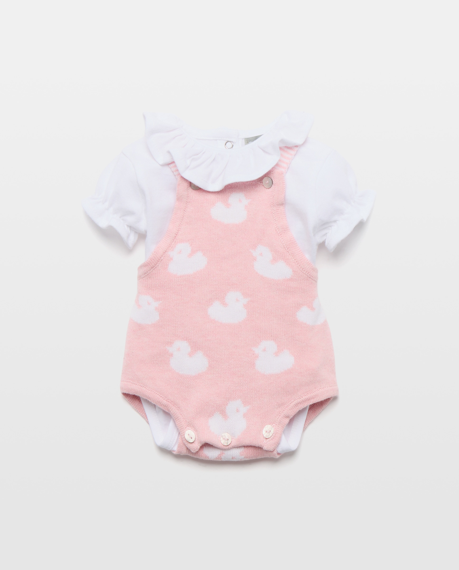 Conjunto de 2 Peças de Tricot de Bebé: Babygrow e Body Coconut El Corte Inglés Rosa-1