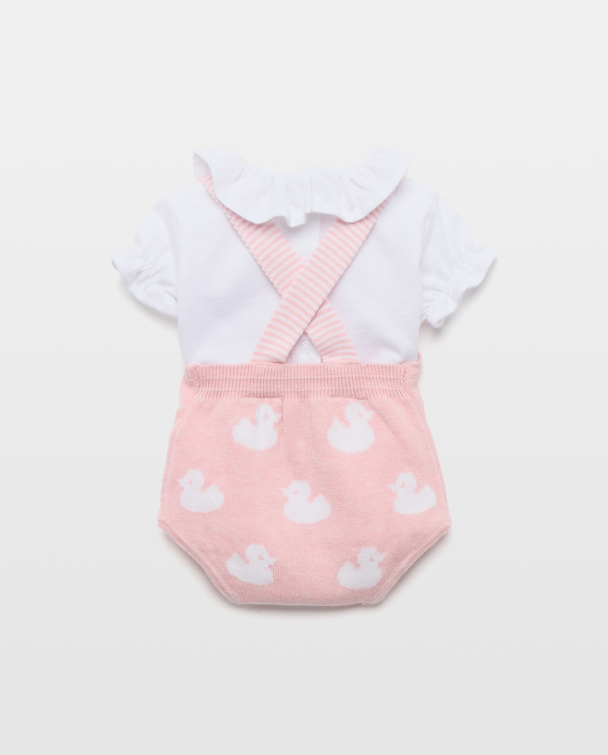 Conjunto de 2 Peças de Tricot de Bebé: Babygrow e Body Coconut El Corte Inglés Rosa-2