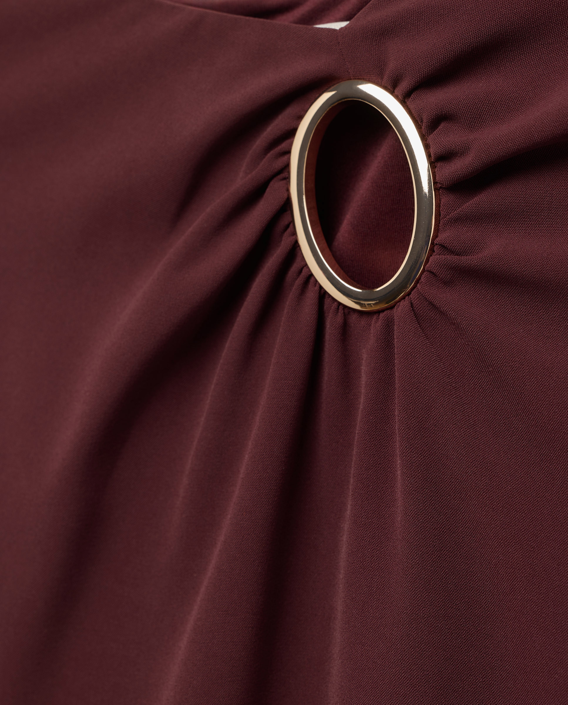 Vestido sem Mangas com Argolas Bordeaux-5