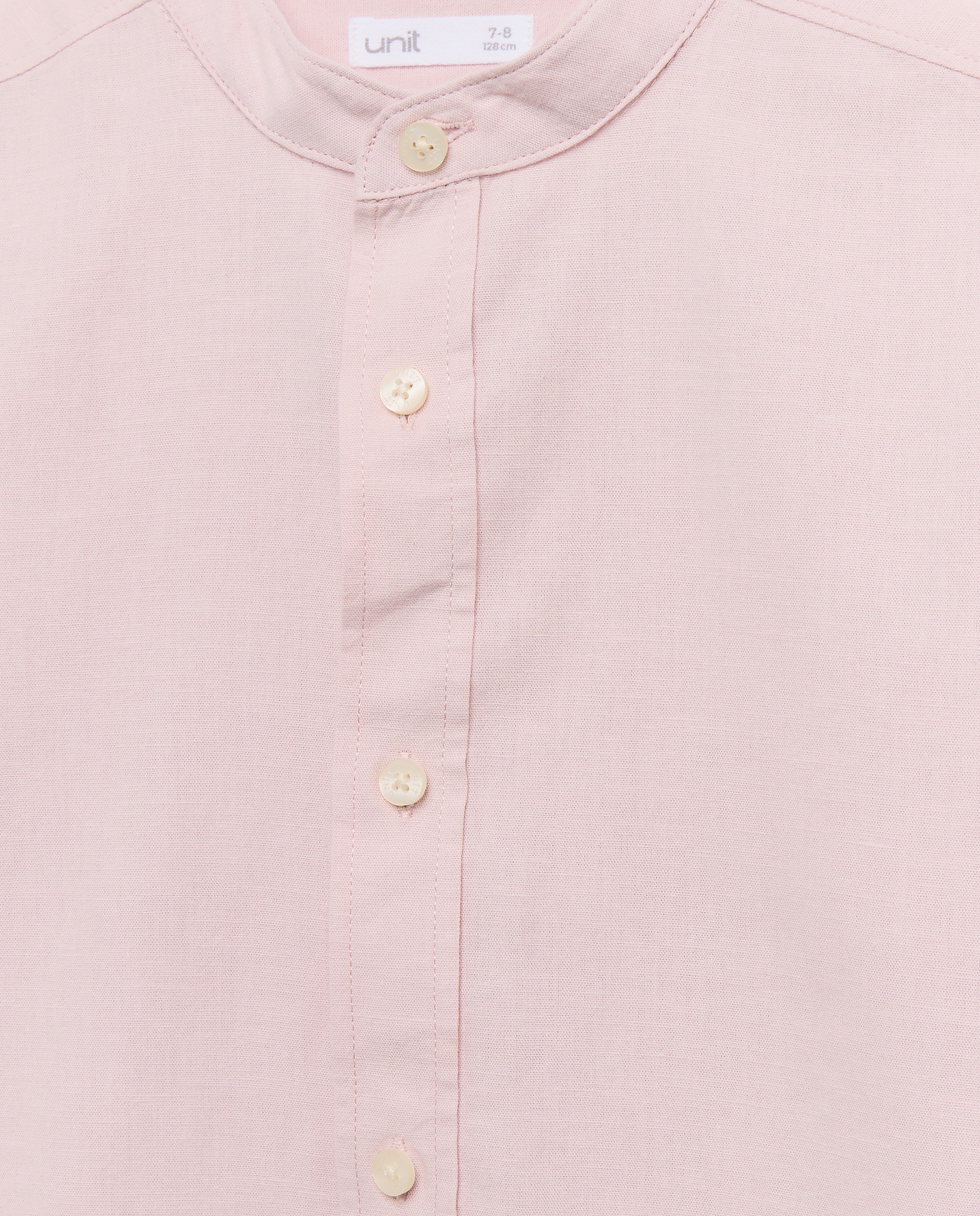 Camisa de niño algodón-lino cuello mao lisa 284 Lila-3