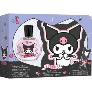 estuche Kuromi con paleta de sombras + eau de toilette + brillo de labios - Kuromi