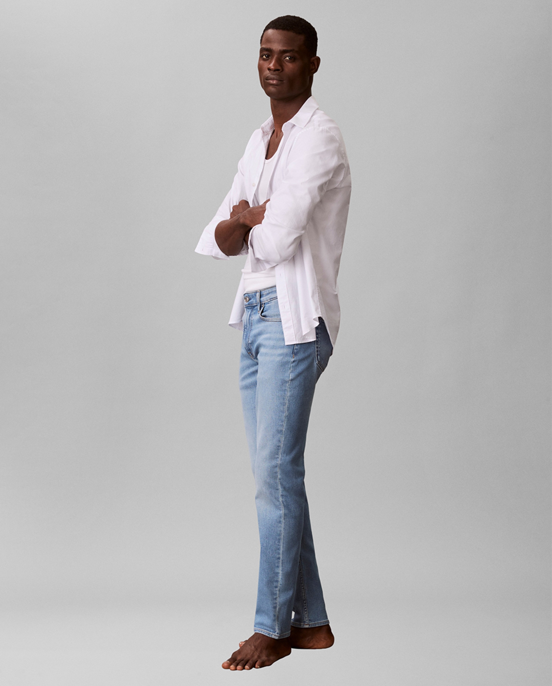 Jeans Slim Fit Cinzento-4