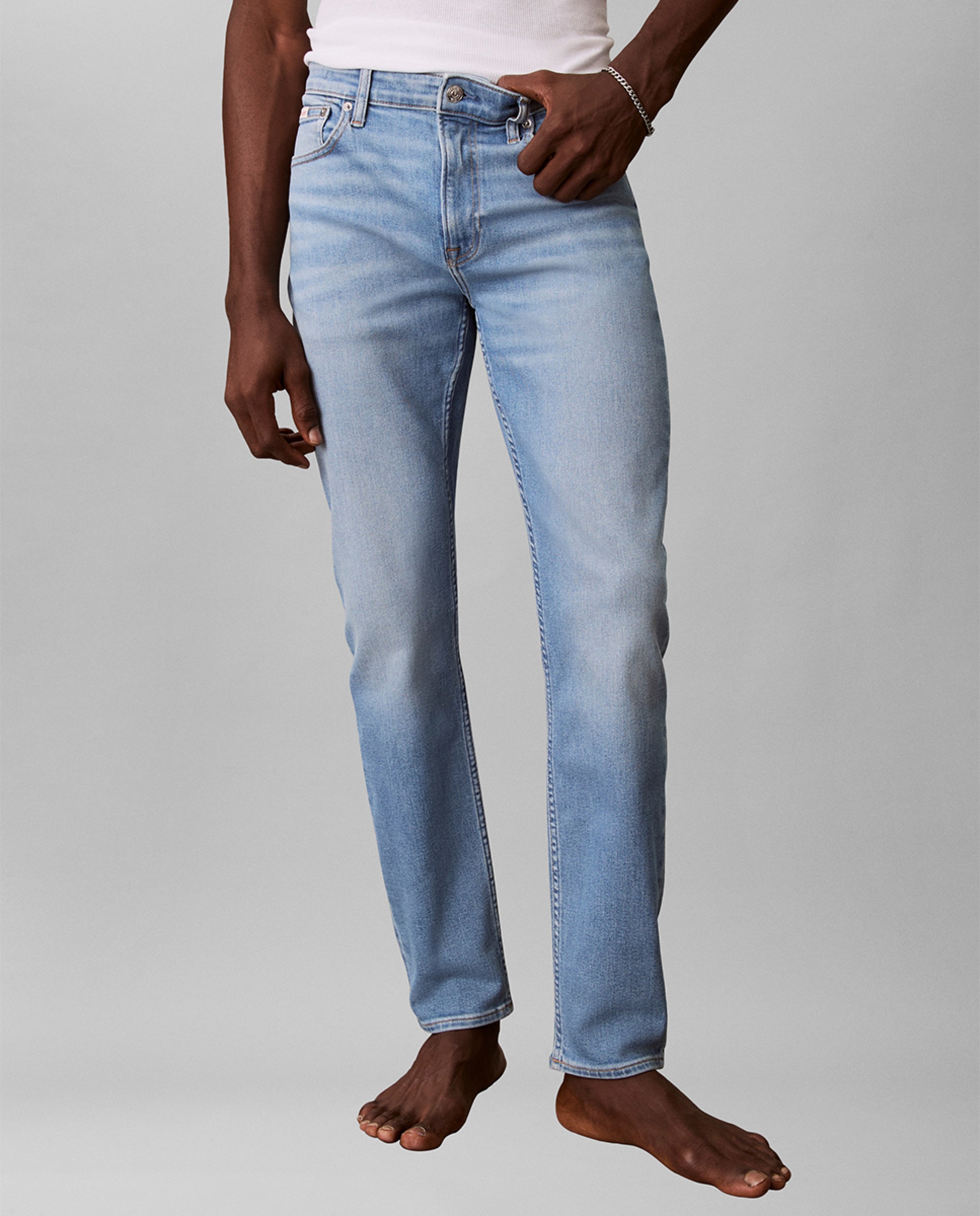 Jeans Slim Fit Cinzento-2