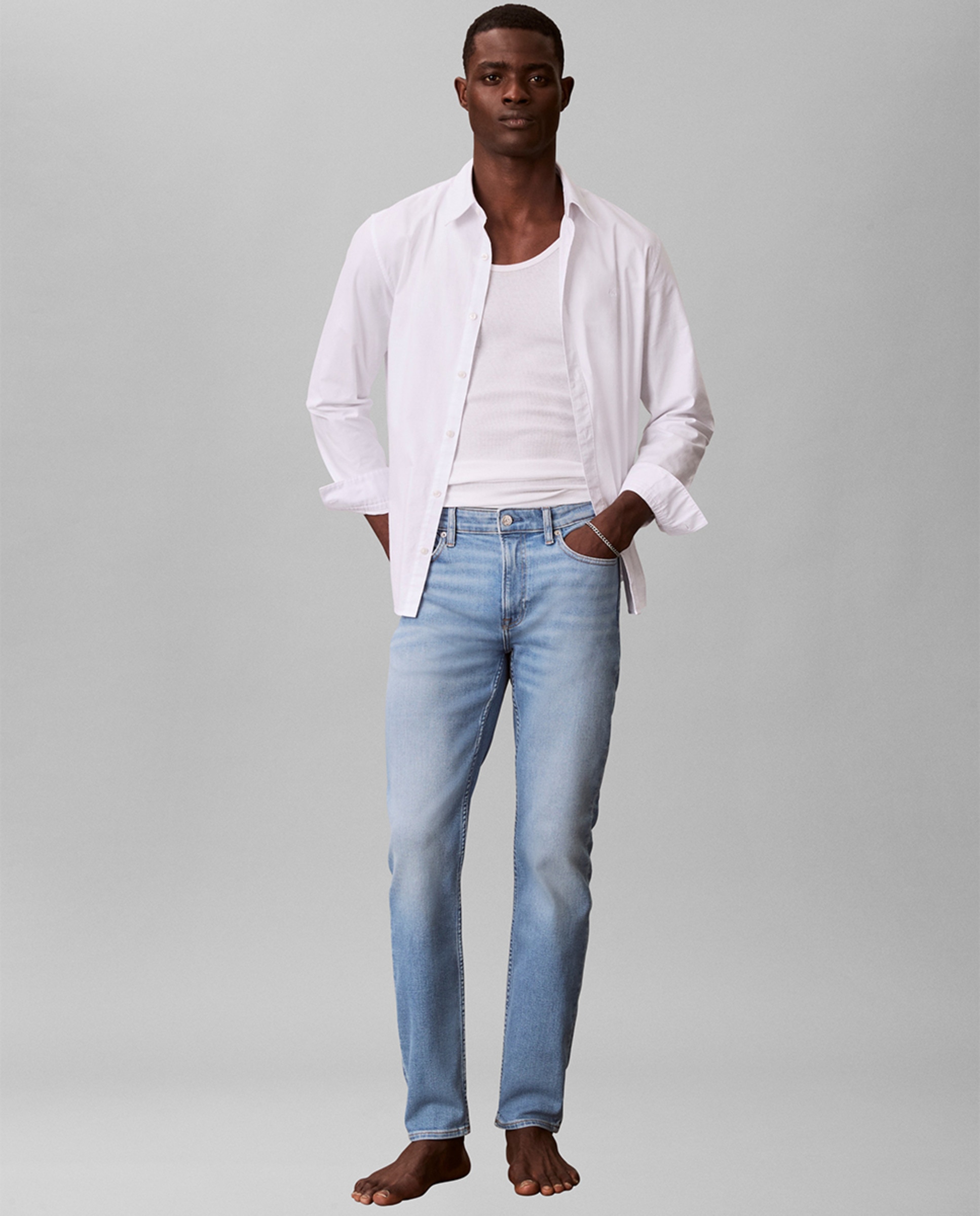 Jeans Slim Fit Cinzento-1