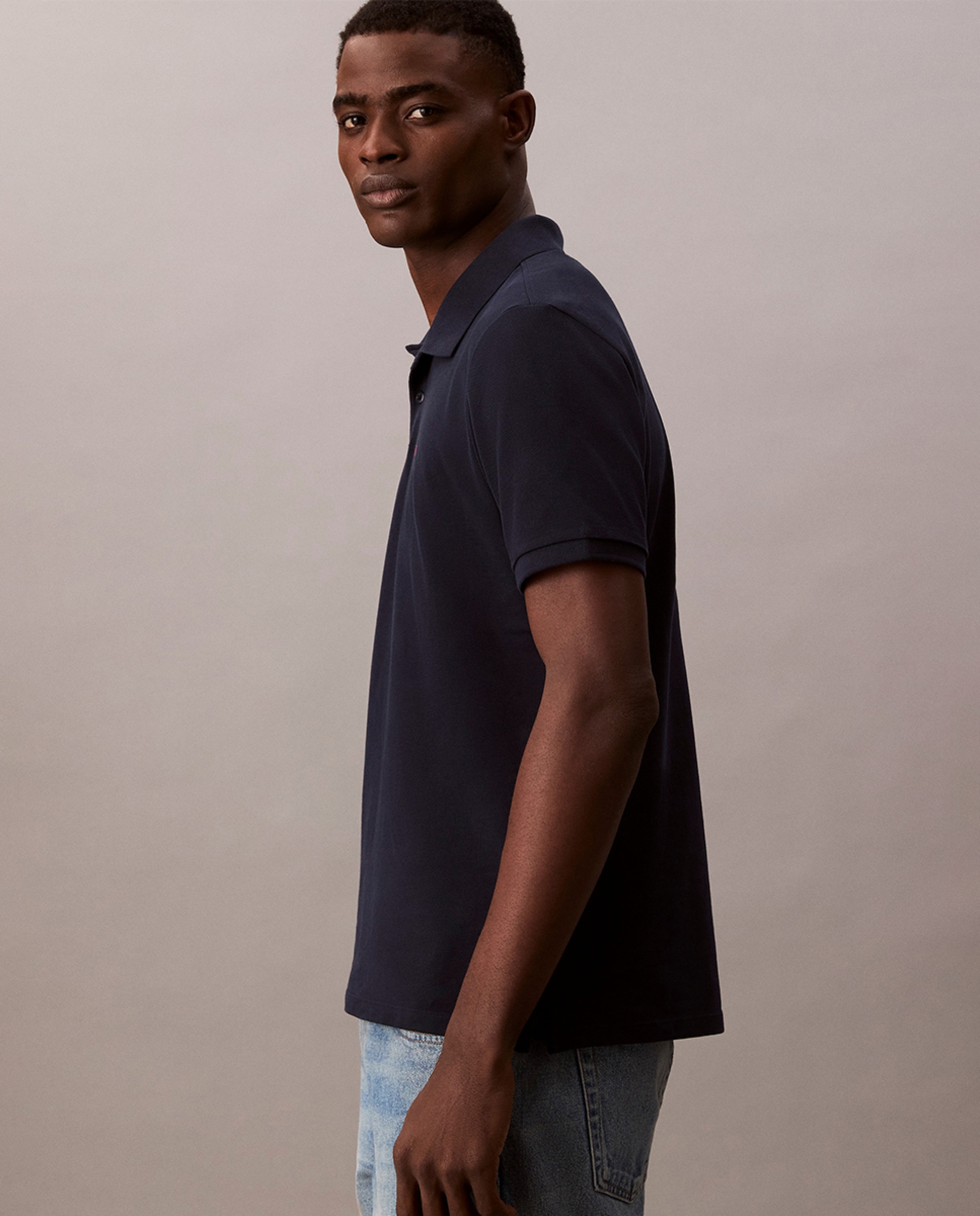 Polo Piqué com Logótipo Azul-marinho-4