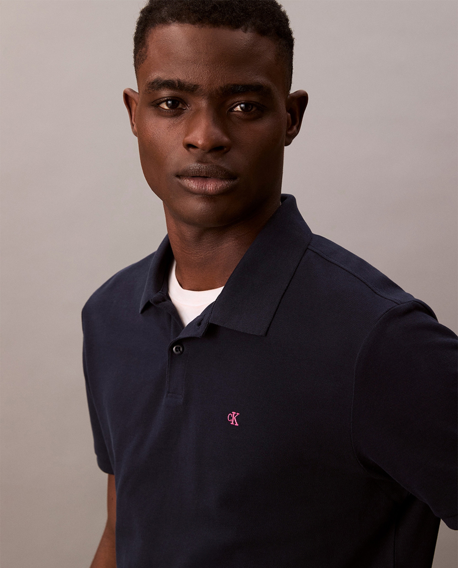 Polo Piqué com Logótipo Azul-marinho-3