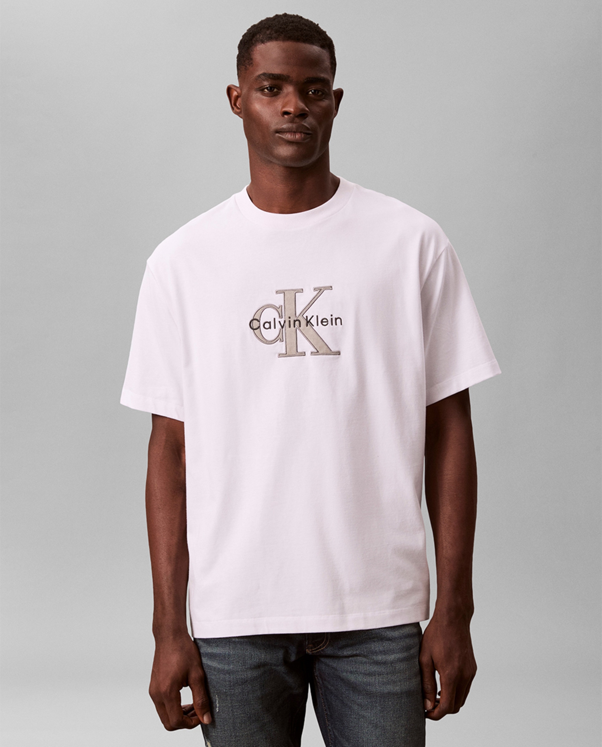 T-shirt com Logótipo Tricolor Branco-1