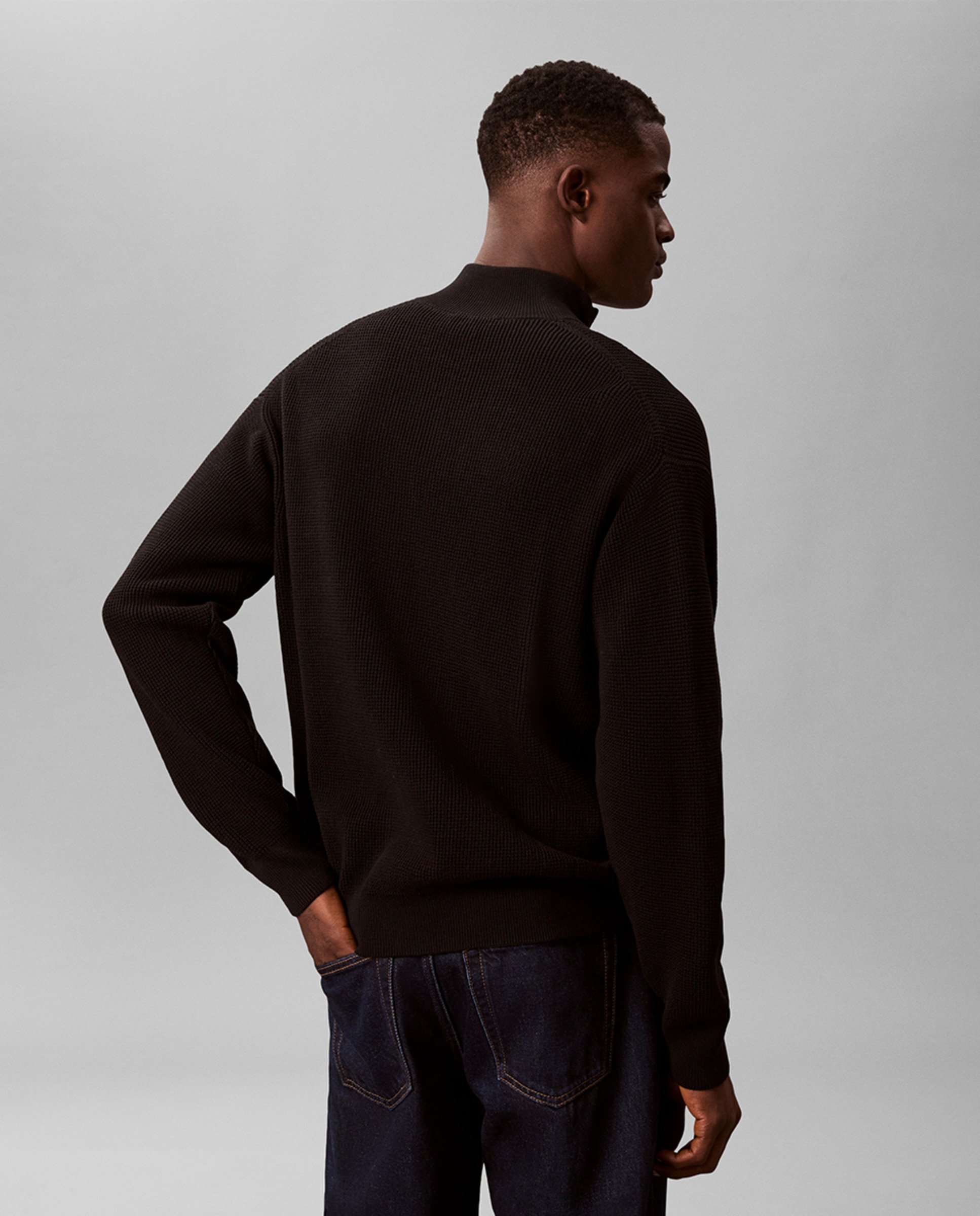 Camisola de Malha Waffle com Logótipo Preto-2