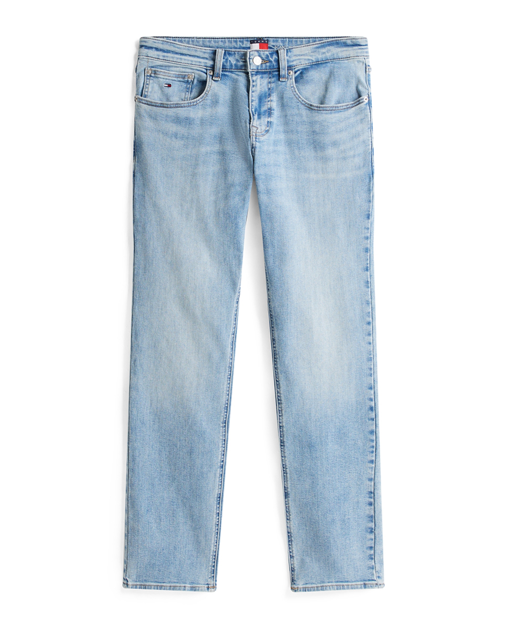 Jeans Scanton Slim Fit com Cintura Média Azul-claro-5