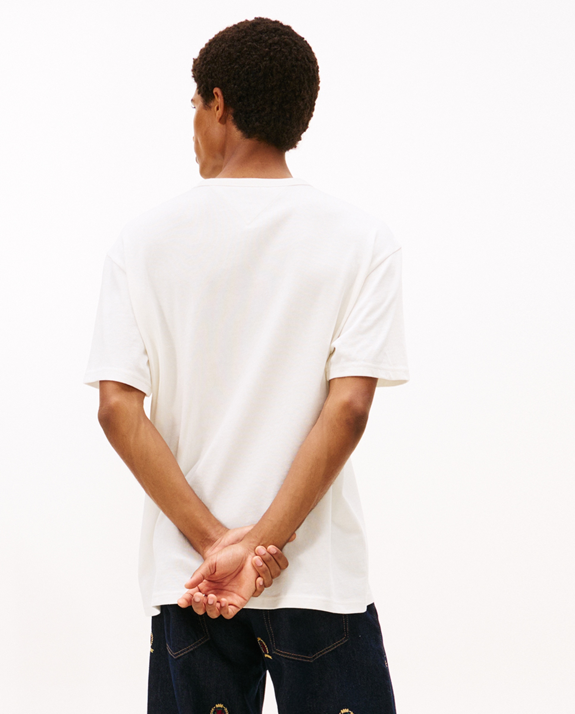 T-shirt Relaxed Fit com Manga Curta Branco-2