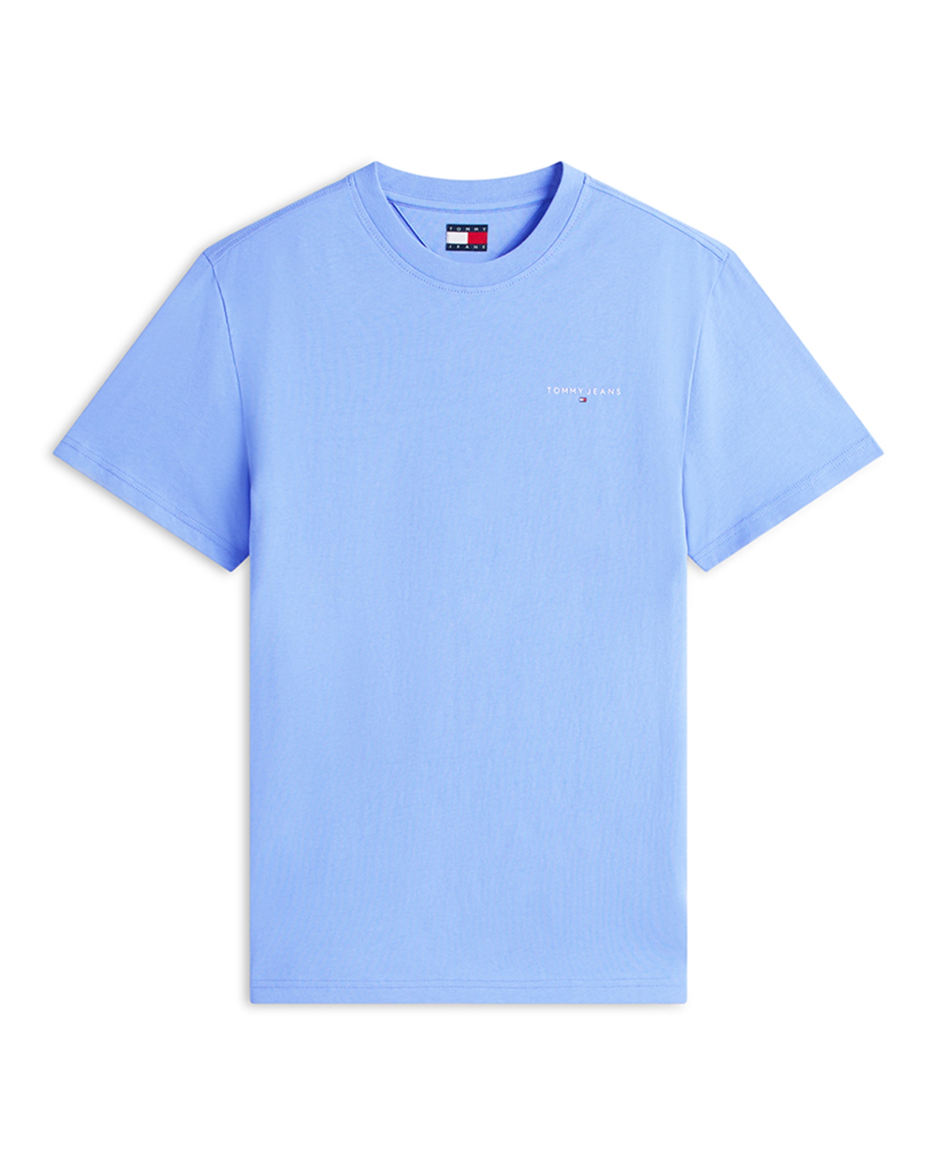 T-shirt Slim Fit com Manga Curta Azul-4