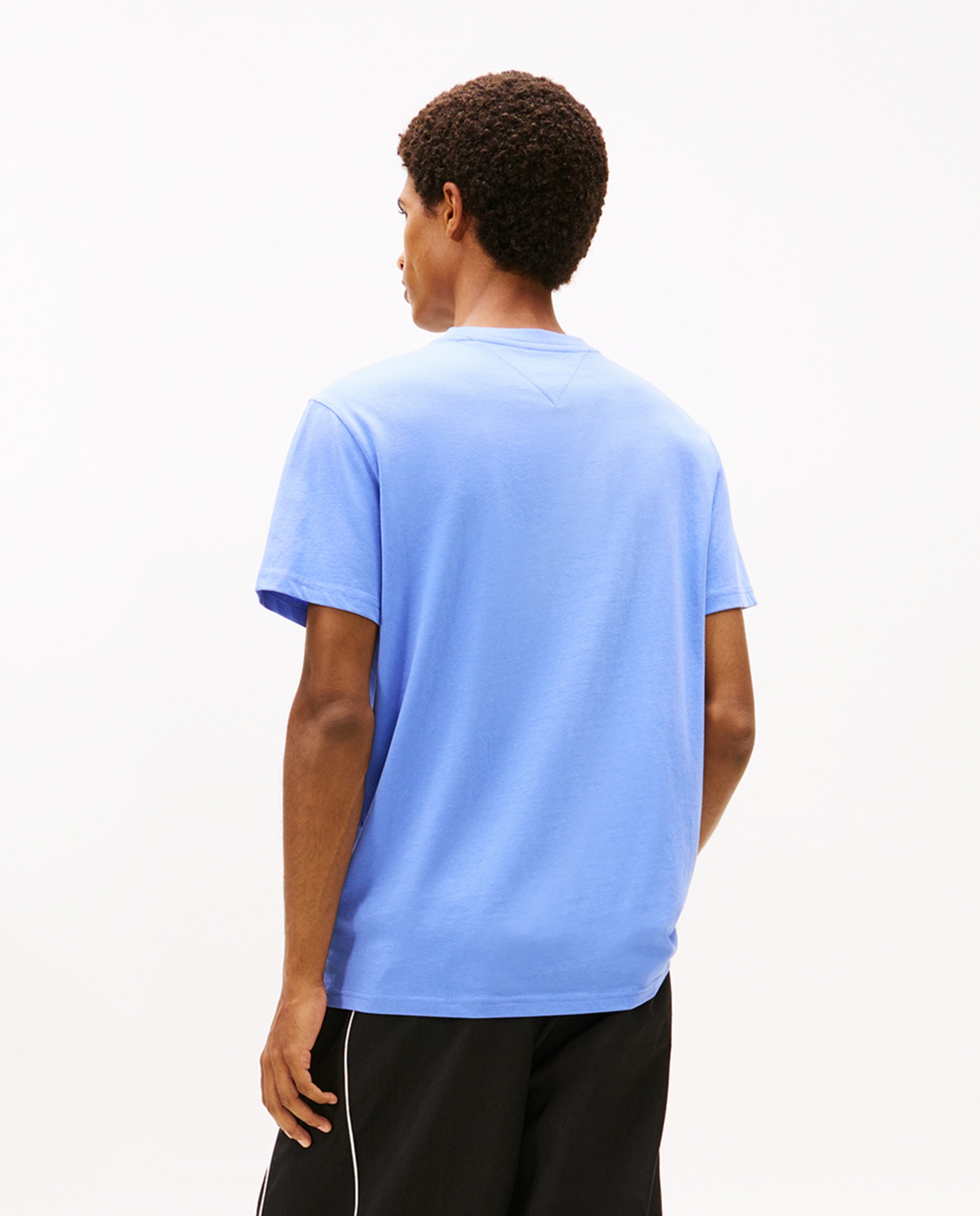 T-shirt Slim Fit com Manga Curta Azul-2