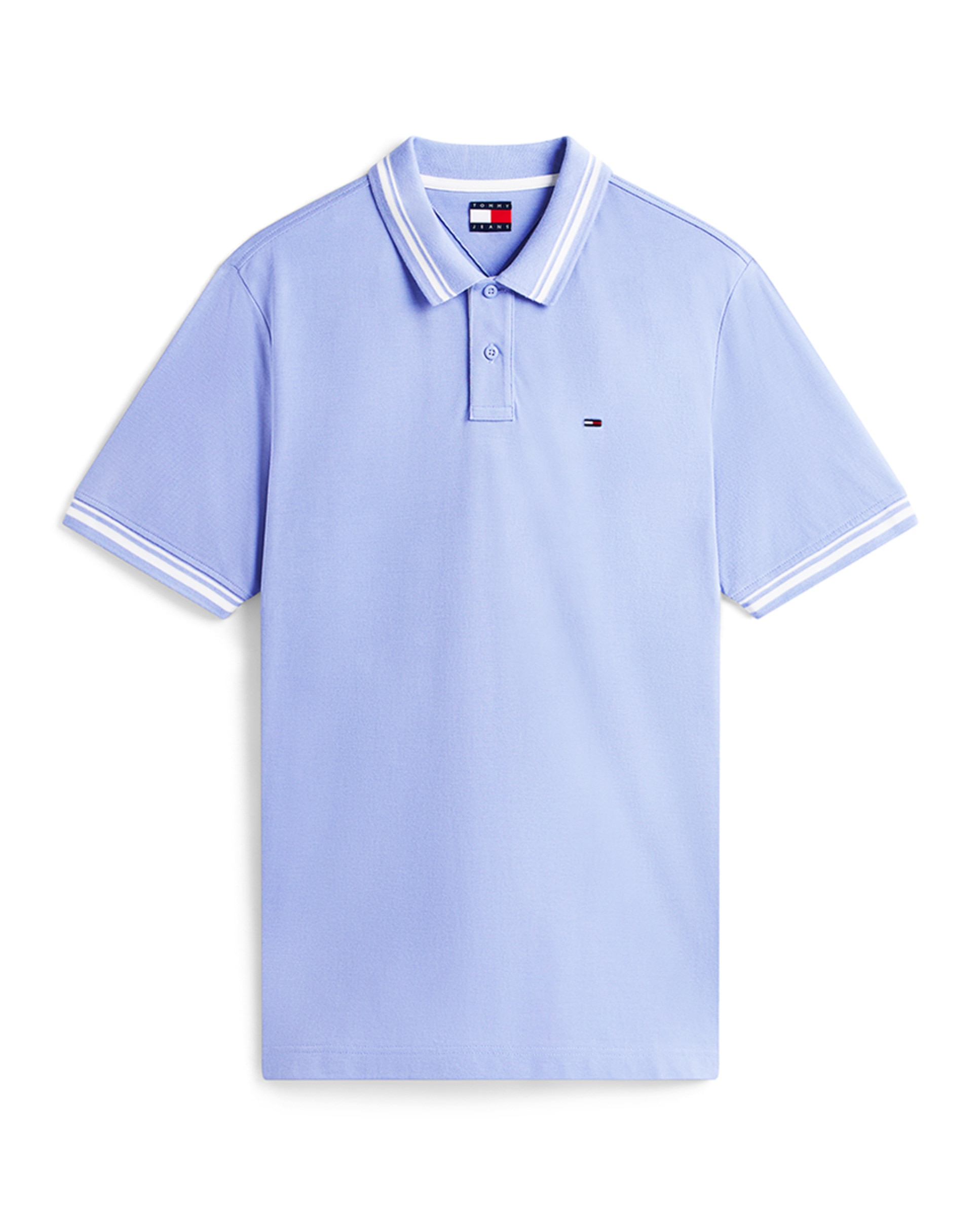 Polo Piqué Regular Fit com Manga Curta Azul-claro-4
