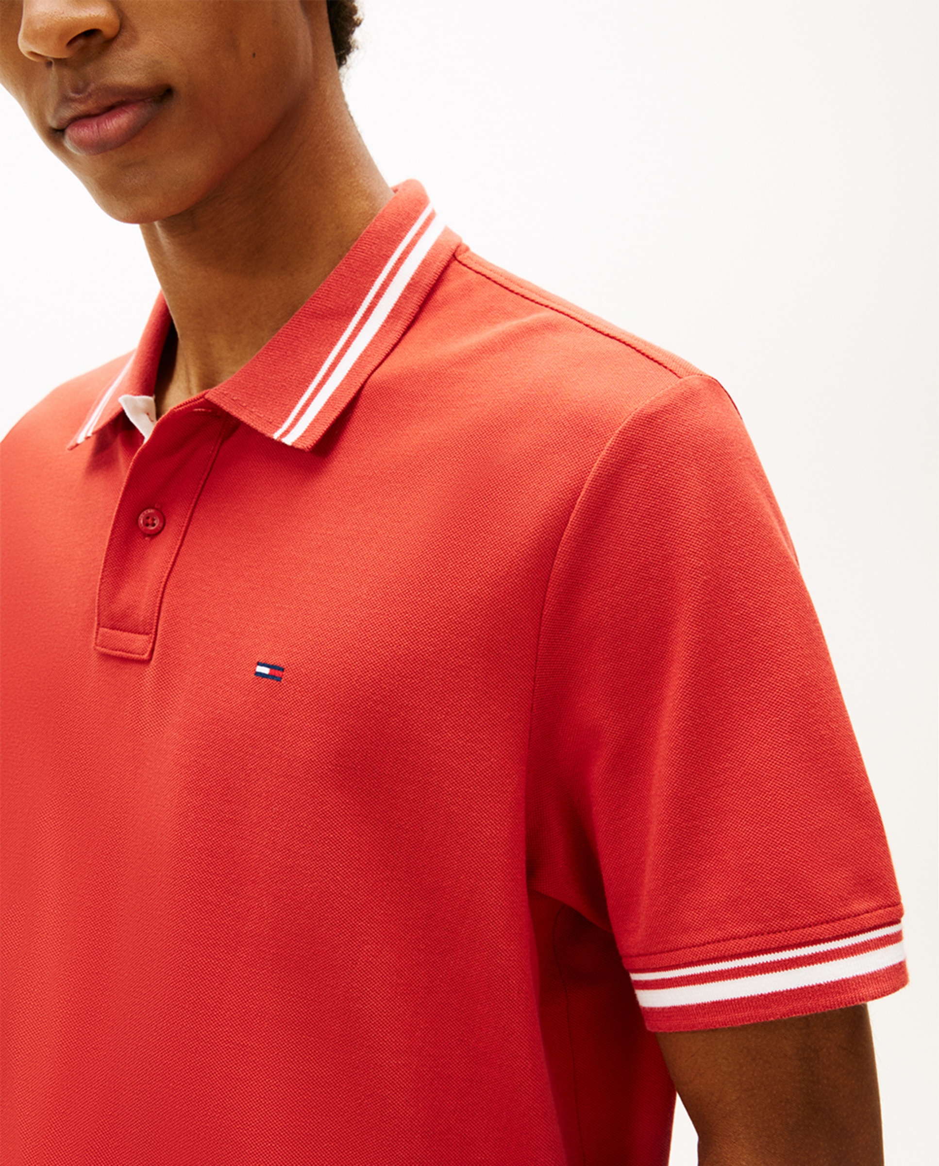 Polo Piqué Regular Fit com Manga Curta Vermelho-3