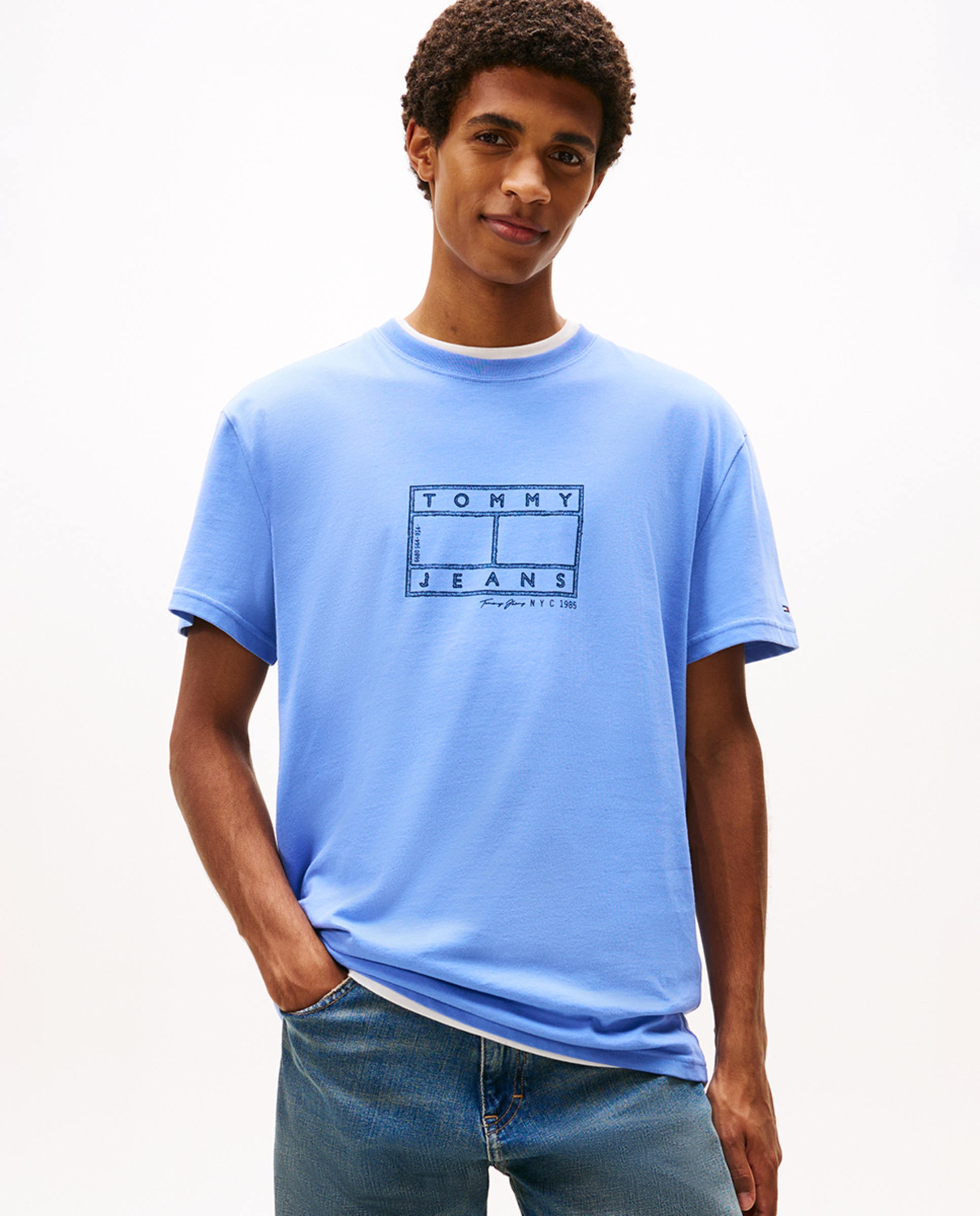 Imagen 0 de Camiseta de hombre regular fit de manga corta Azul
