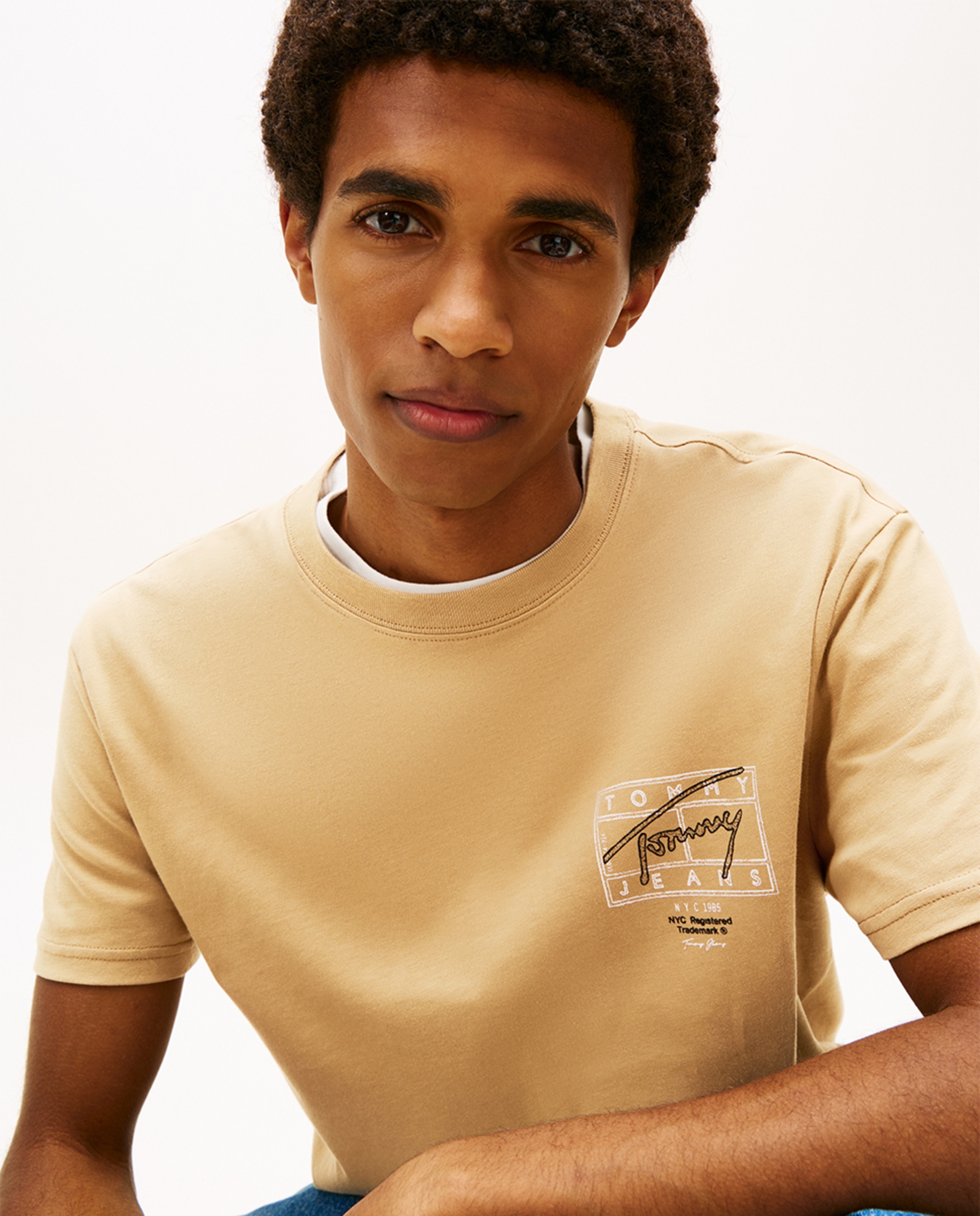 T-shirt Regular Fit de Manga Curta Castanho-claro-3