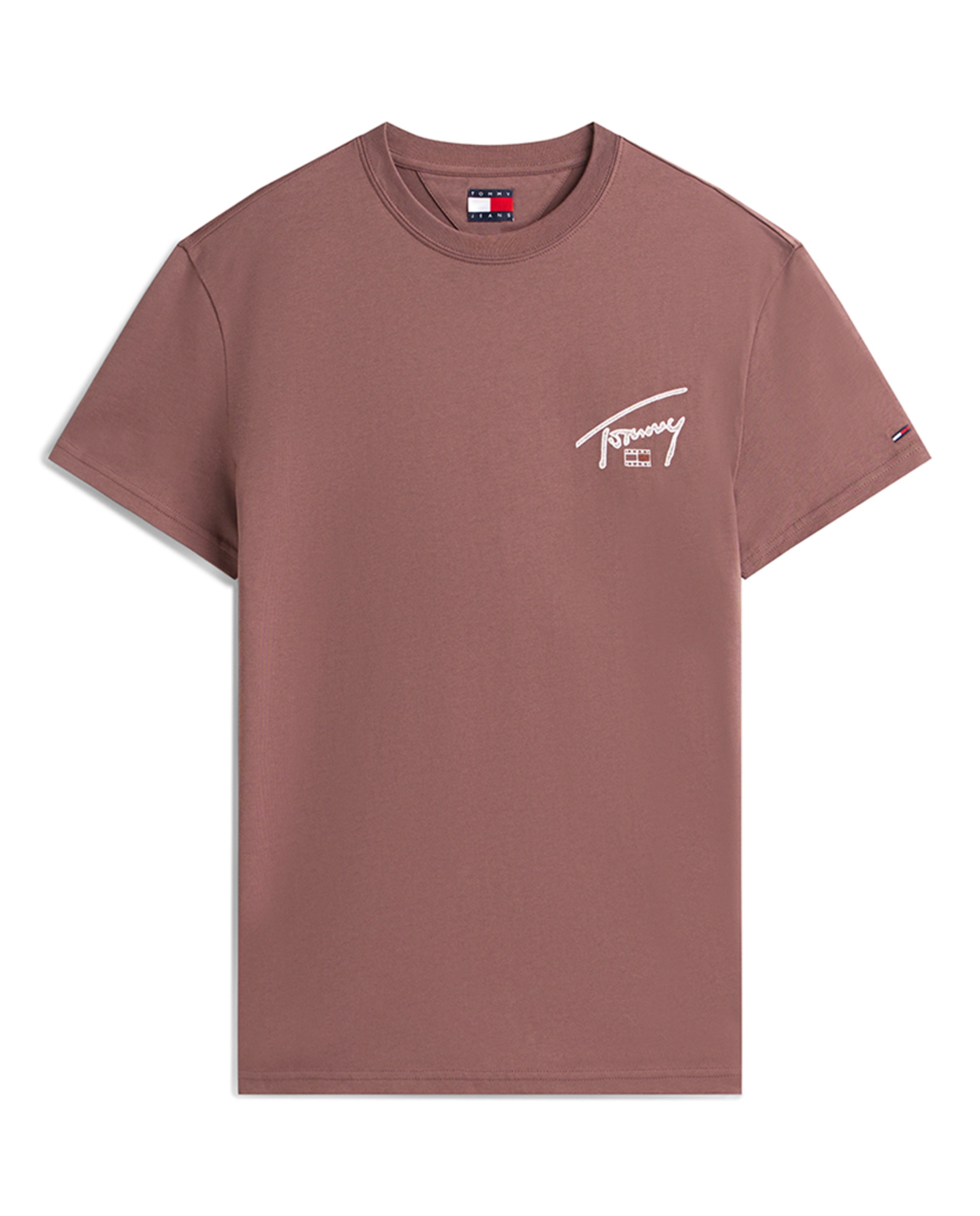 T-shirt Regular Fit de Manga Curta Castanho-escuro-4