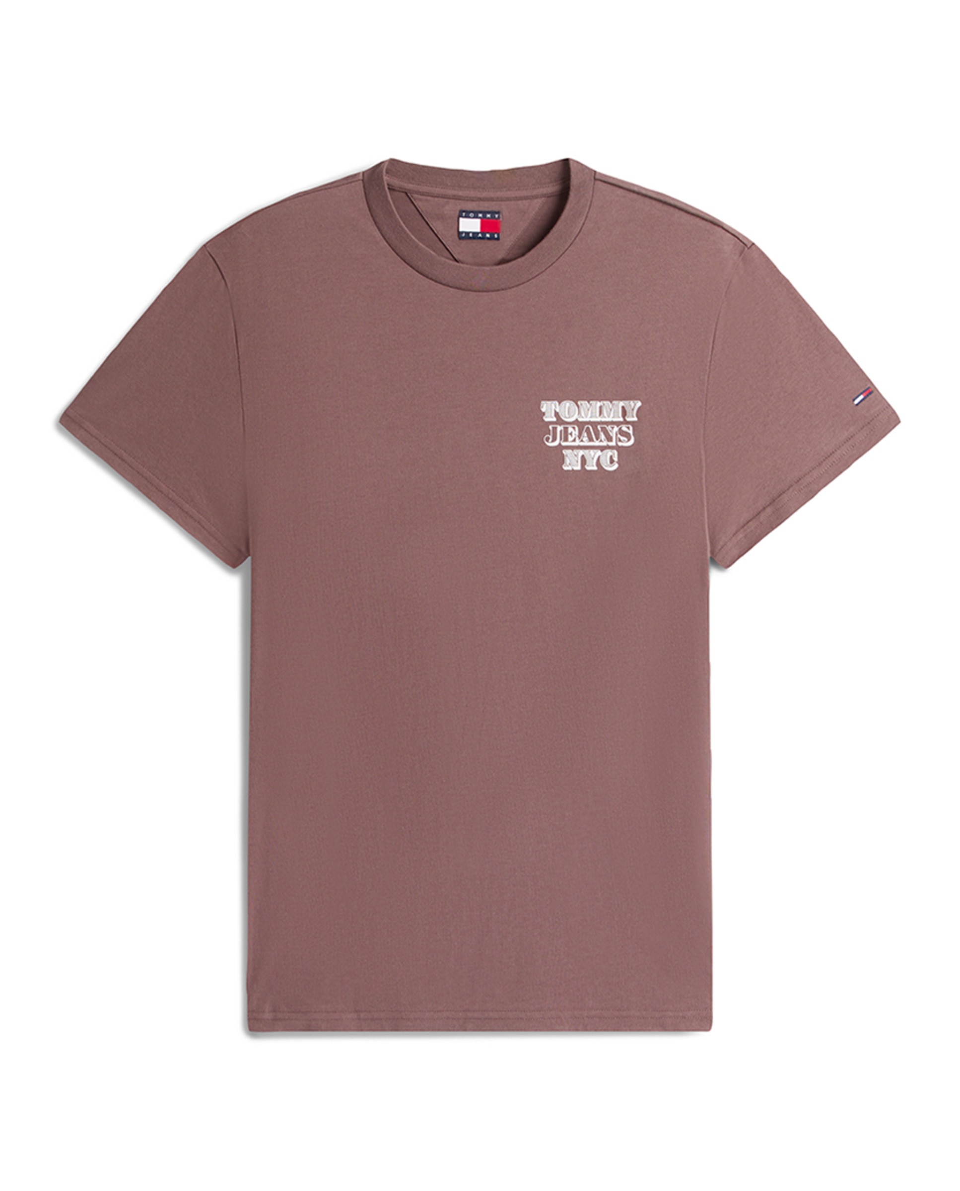 T-shirt Slim Fit com Manga Curta Castanho-escuro-4