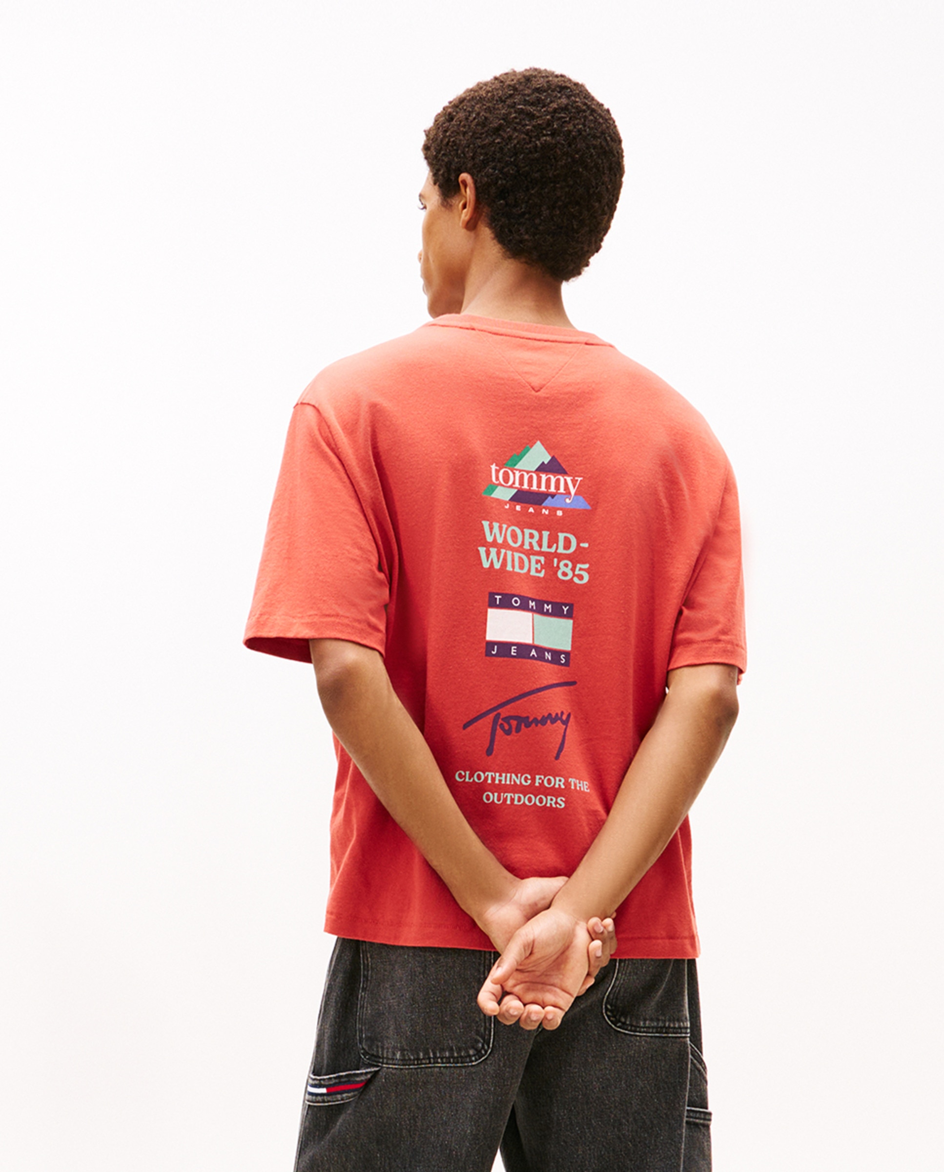 T-shirt 90s Fit com Manga Curta Vermelho-2