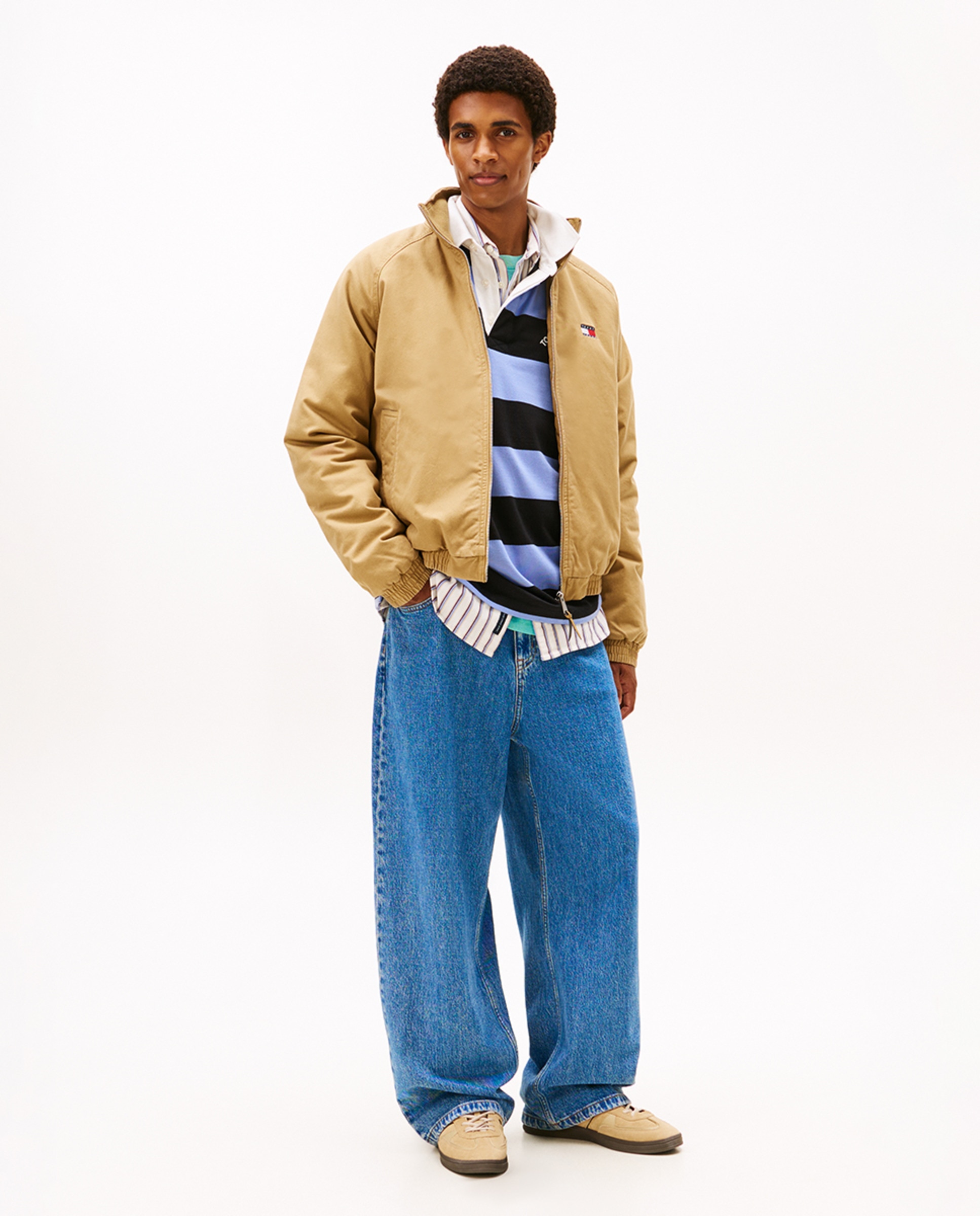 Casaco Tipo Blusão Bomber Relaxed Fit Castanho-claro-6