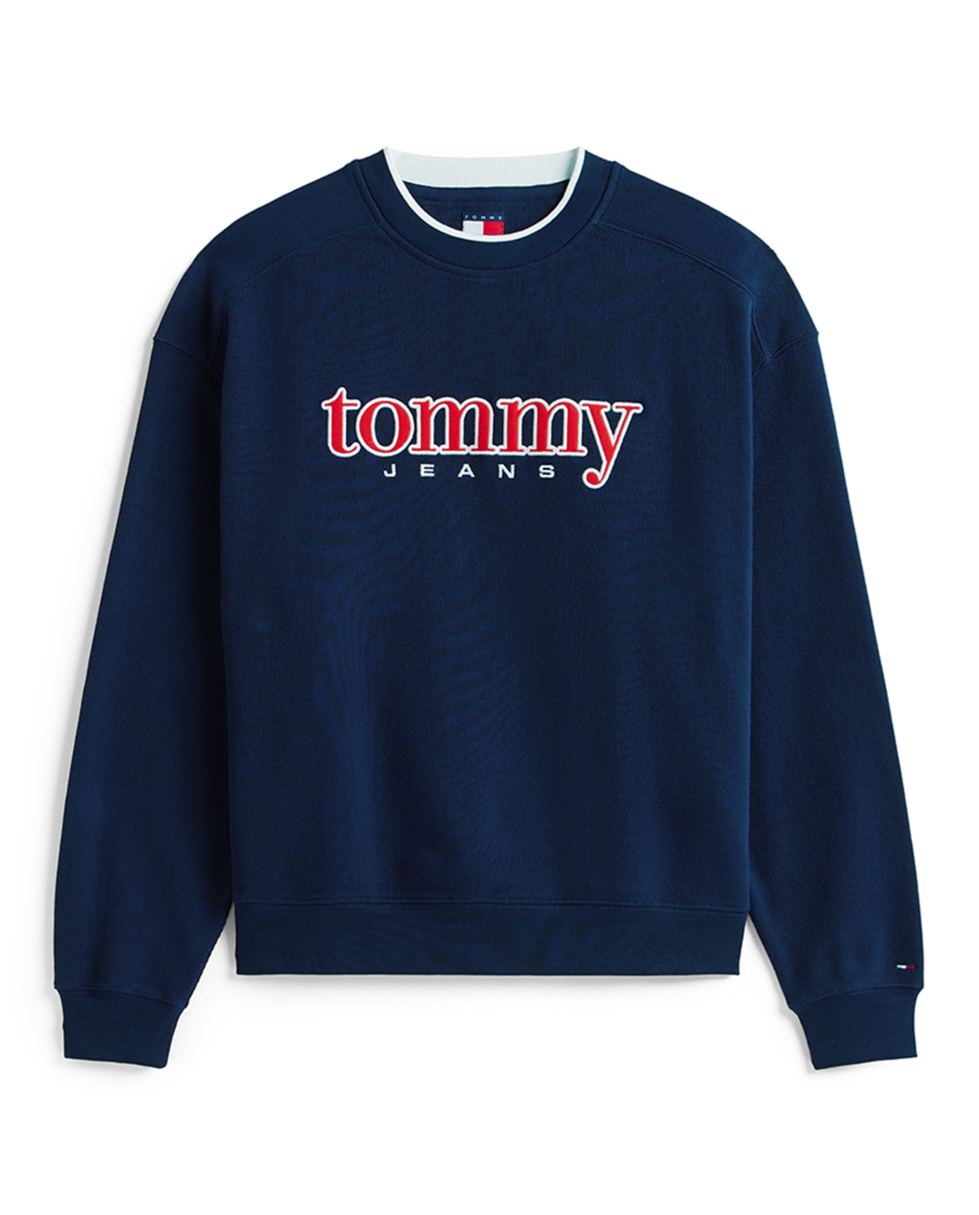Sweatshirt 90s Fit com Gola Redonda Azul-marinho-4