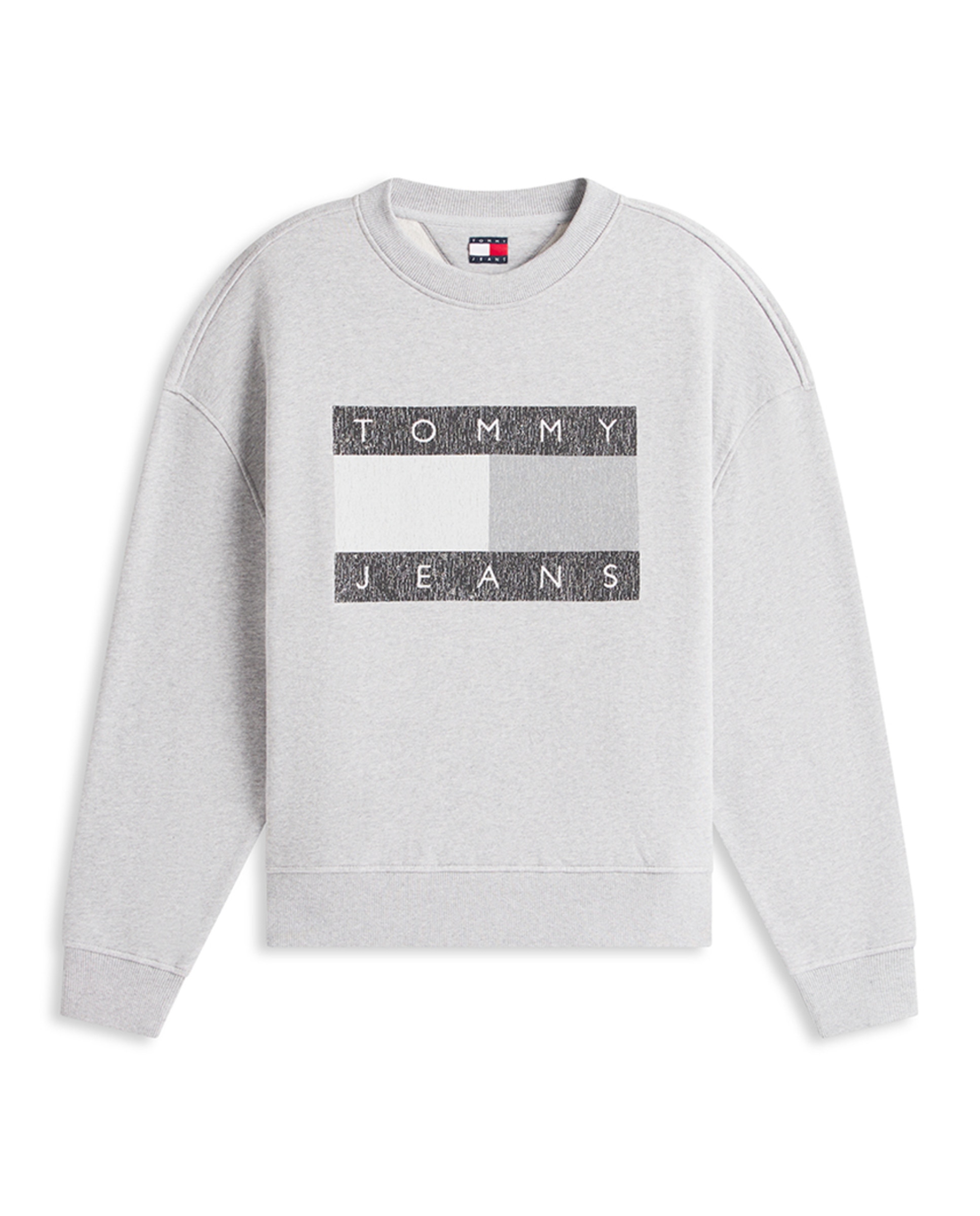 Sweatshirt 90s Fit com Gola Redonda Cinzento-4
