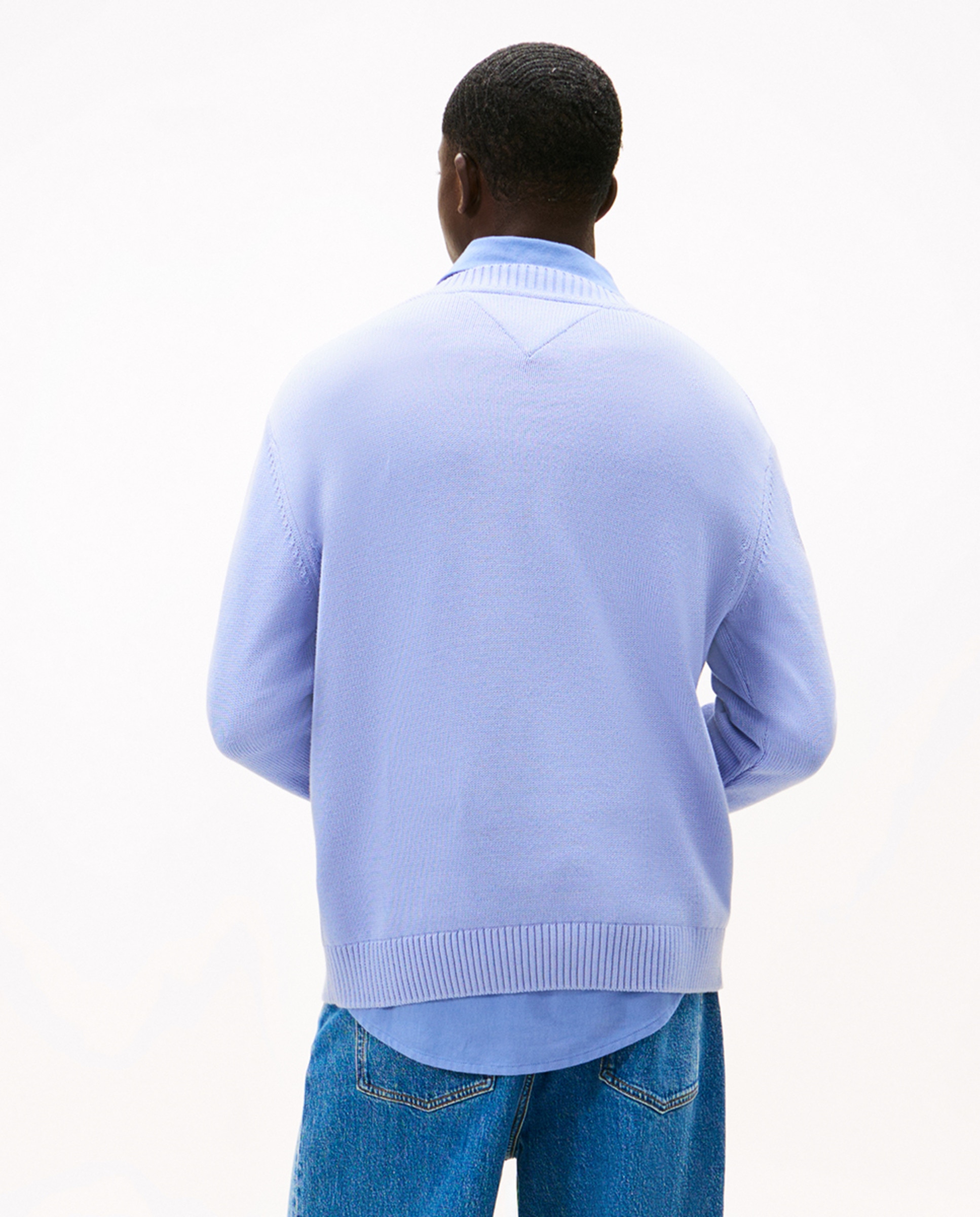 Camisola de Malha Regular Fit com Gola Redonda Azul-claro-2