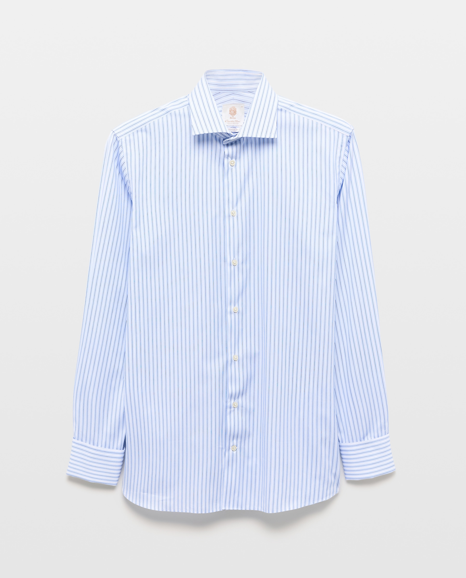 Camisa Clássica com Manga Comprida Azul-6