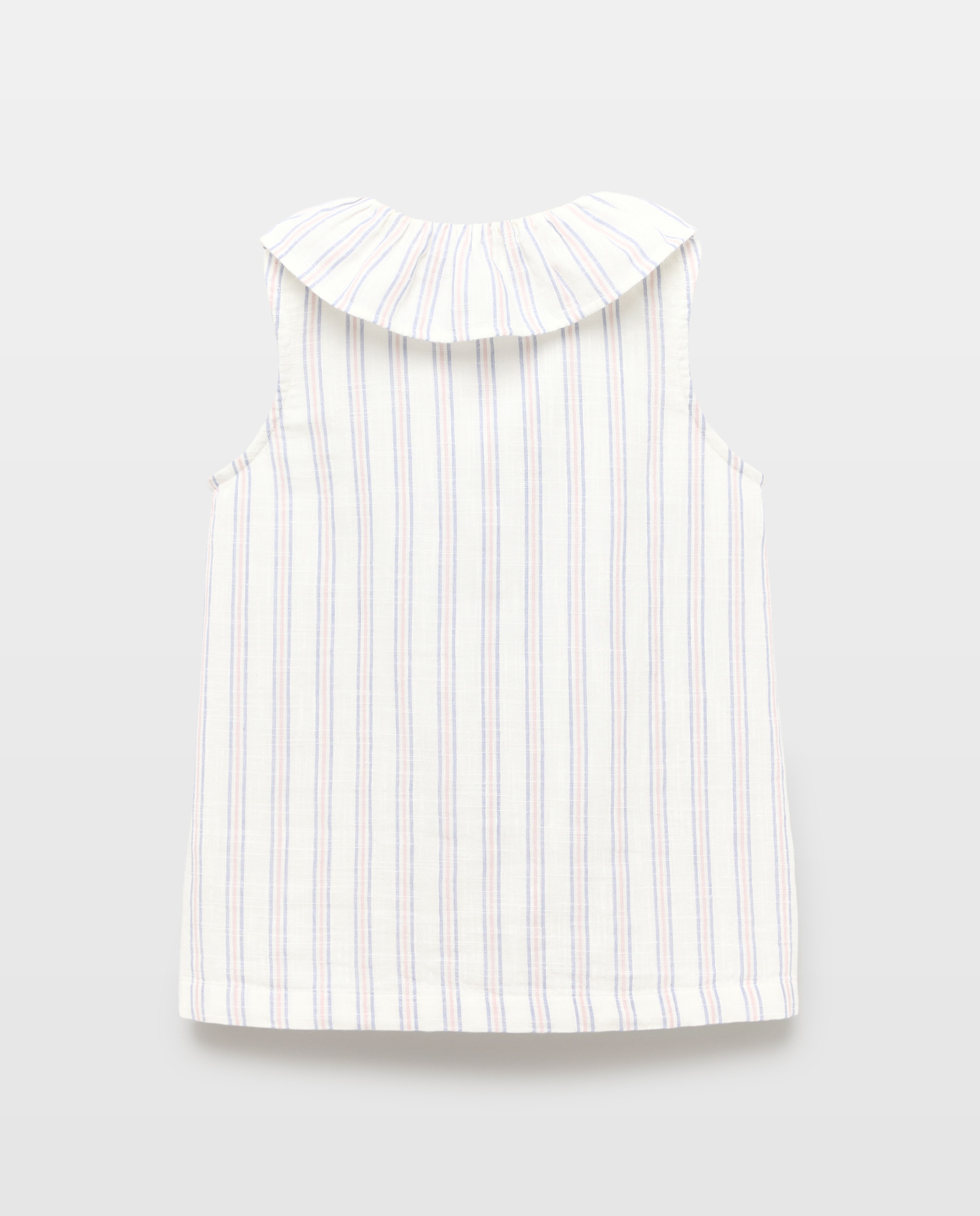 Blusa niña  de lino set 400 Azul-2