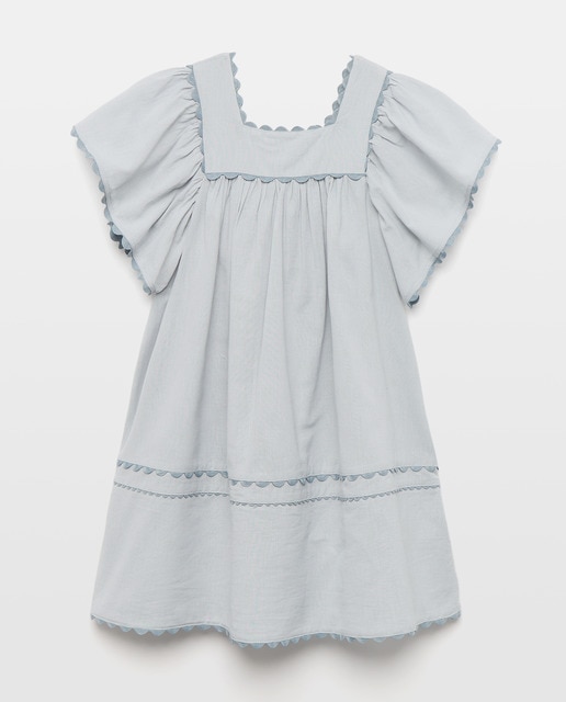 Imagen 0 de Vestido niña de lino con cinta zigzag