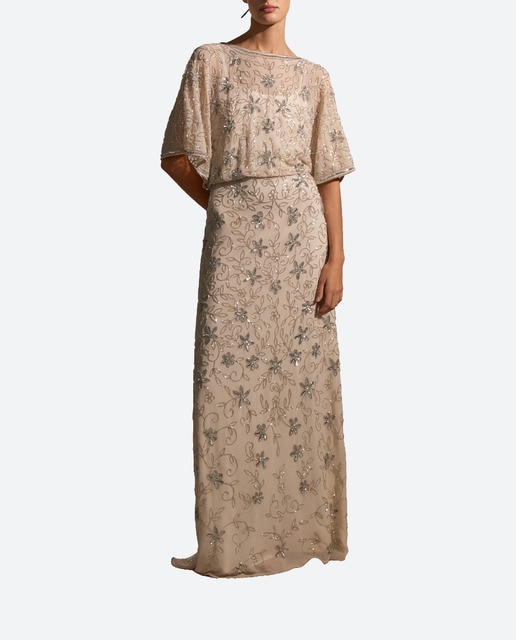 Imagen 0 de Vestido de manga larga con pedrería