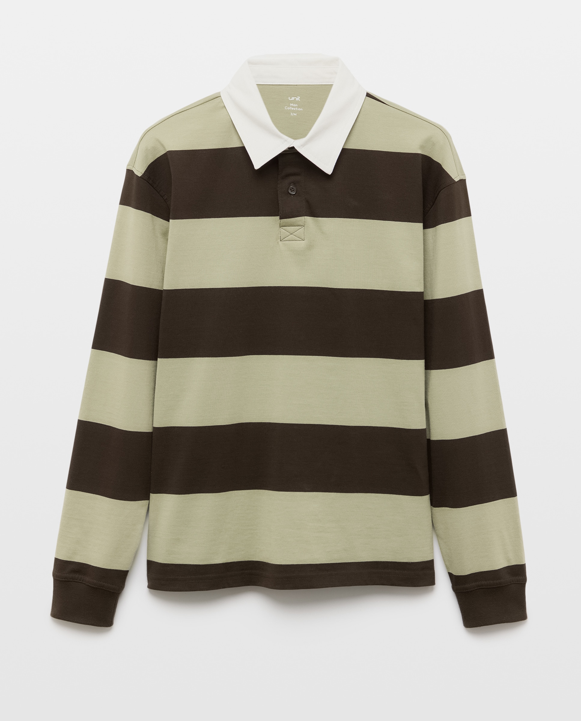Polo de hombre rugby rayas anchas a tono 530 Verde oscuro-4