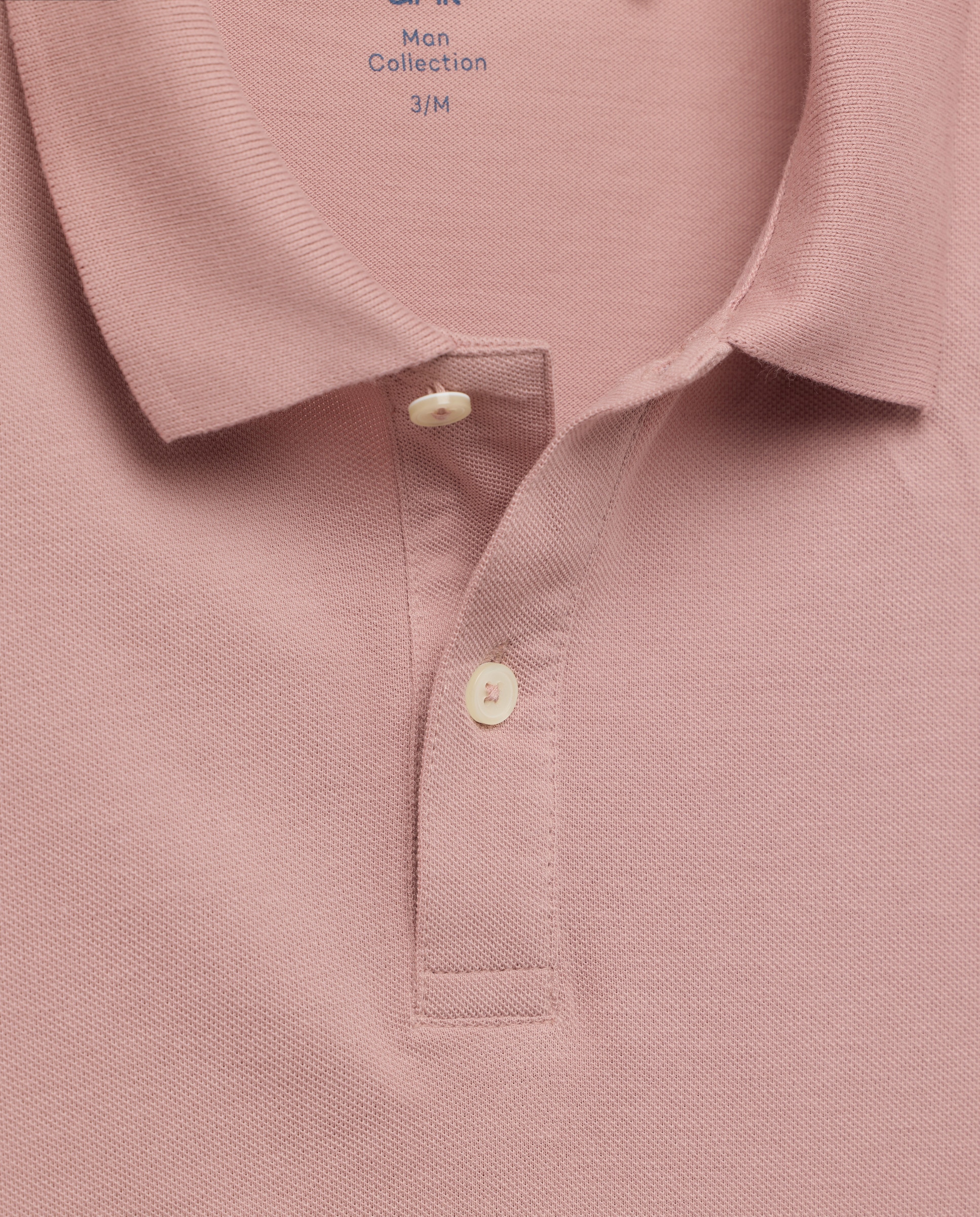 Polo de hombre manga corta pique liso 200 Rosa-5