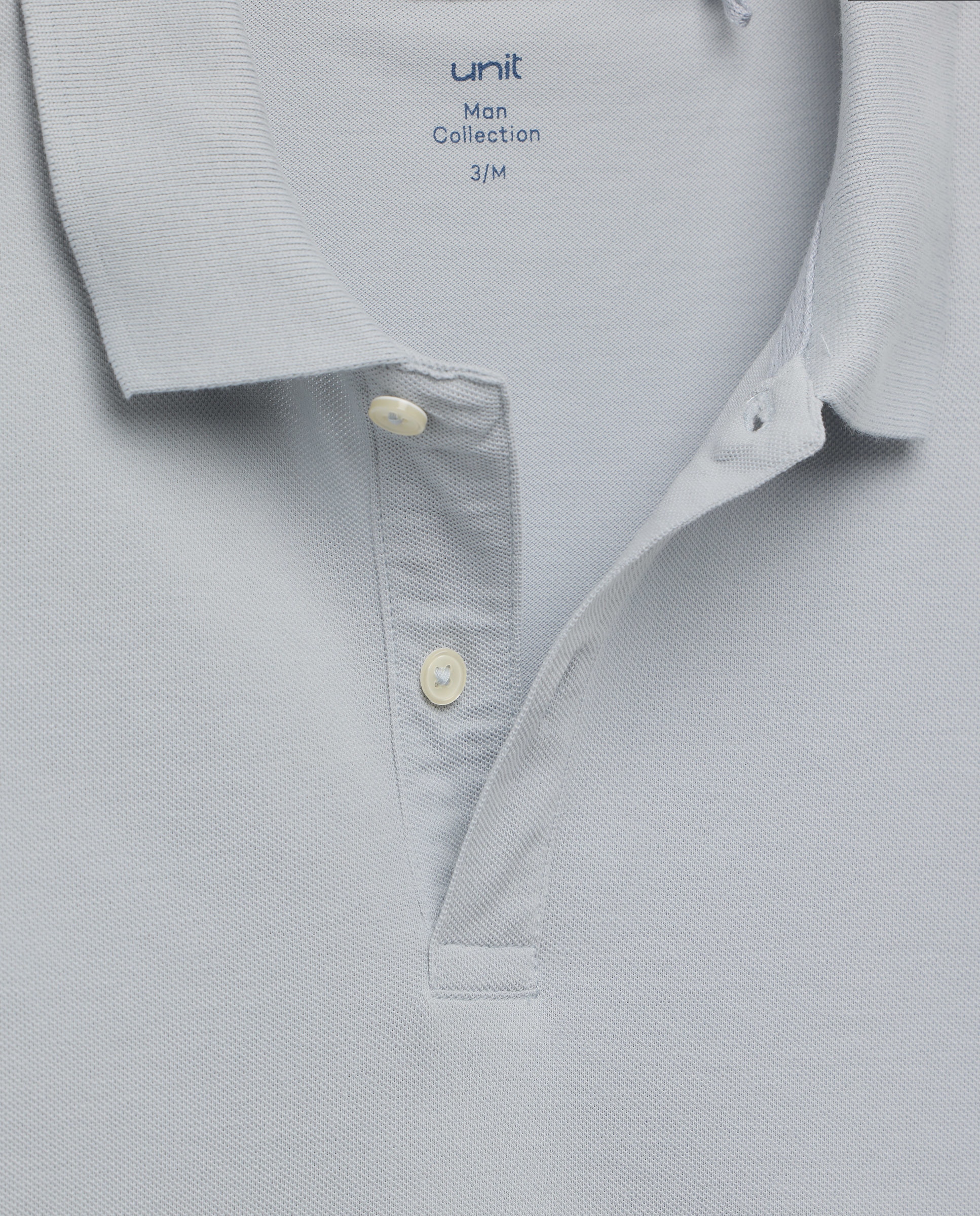 Polo de hombre manga corta pique liso 410 Azul claro-5