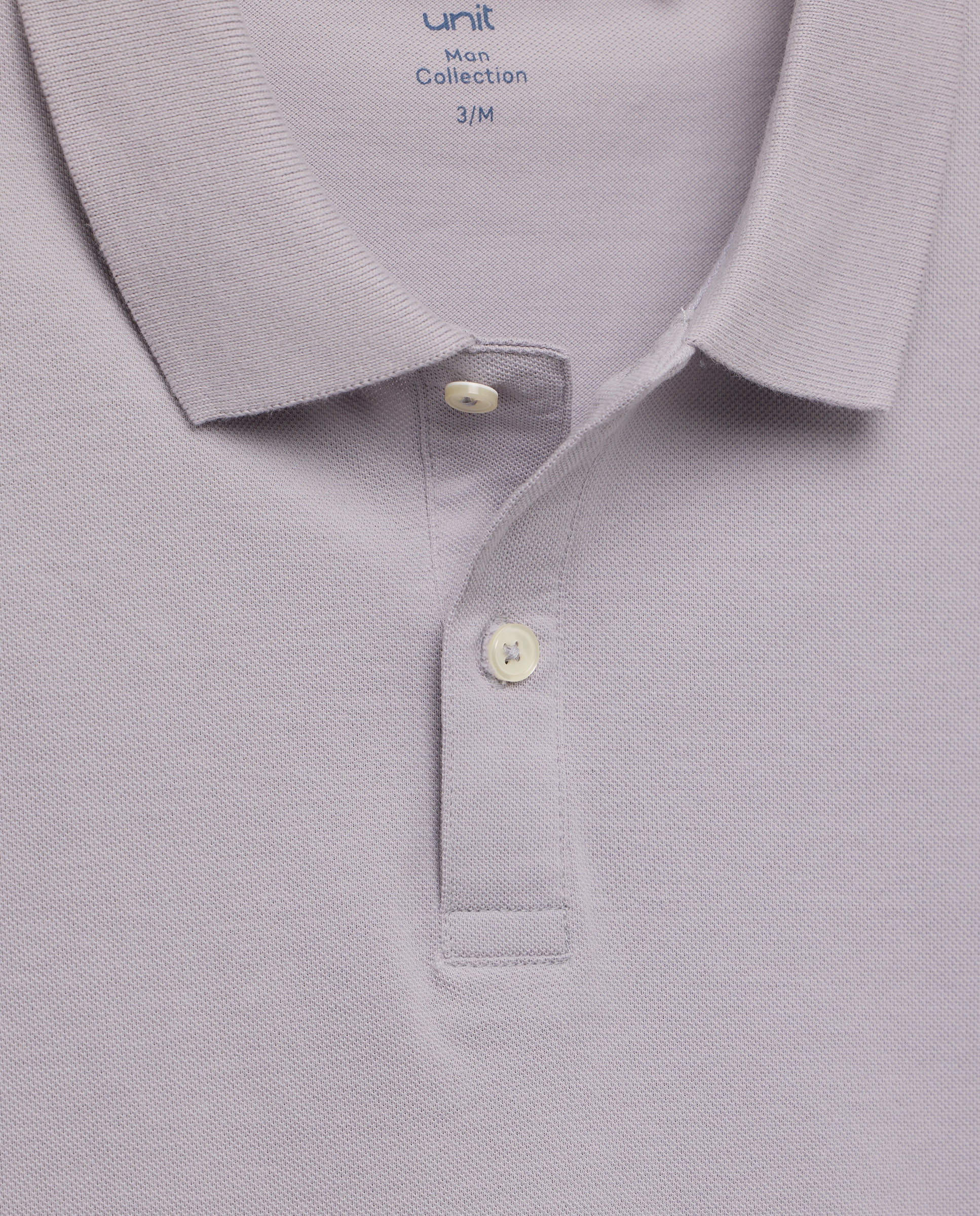 Polo de hombre manga corta pique liso 283 Lavanda-5