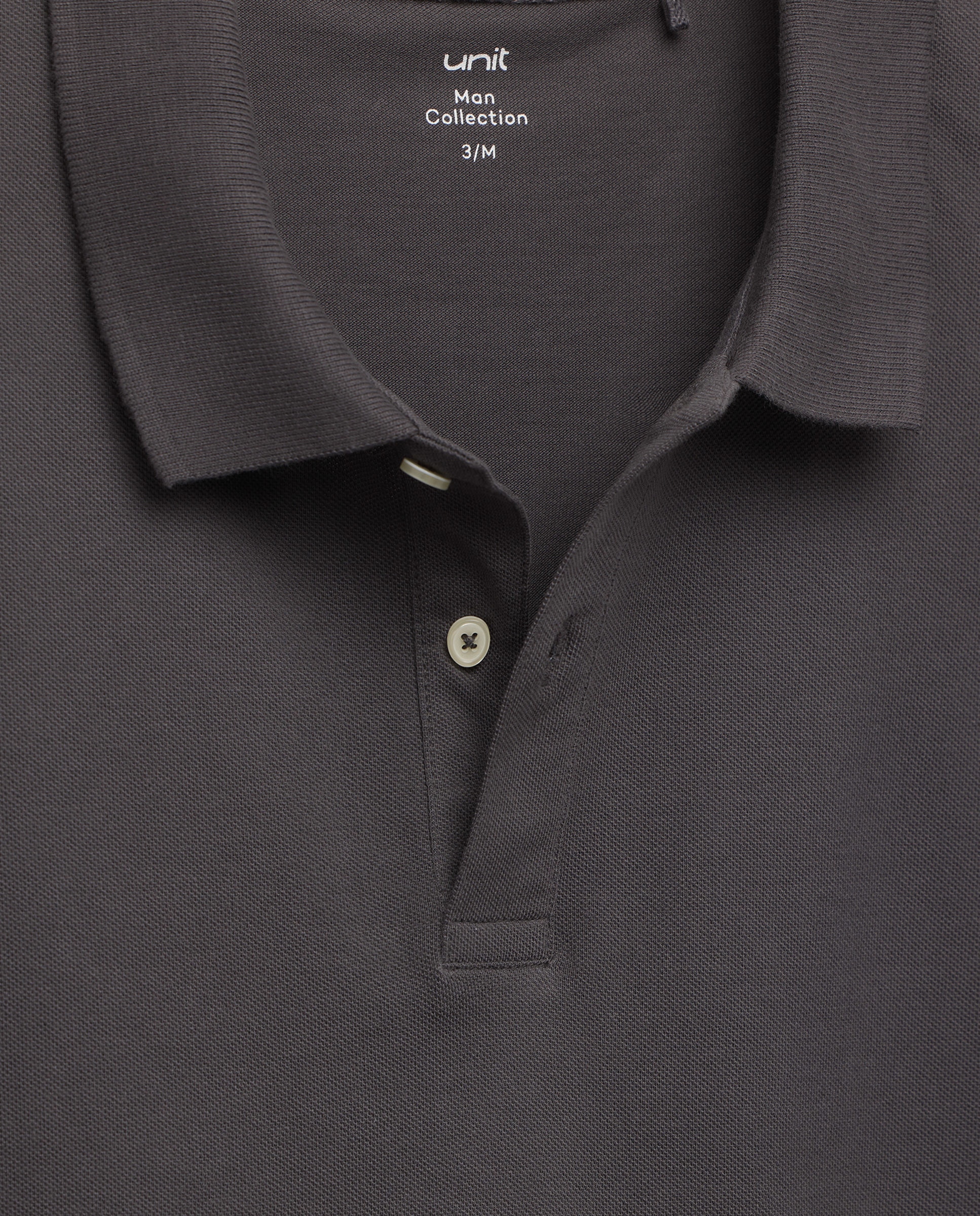 Polo de hombre manga corta pique liso 820 Gris medio-6