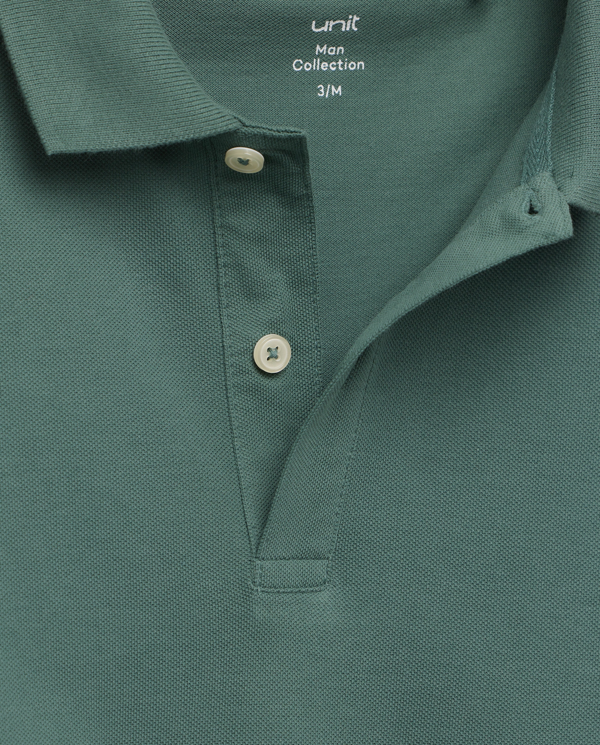 Polo de hombre manga corta pique liso Verde-5