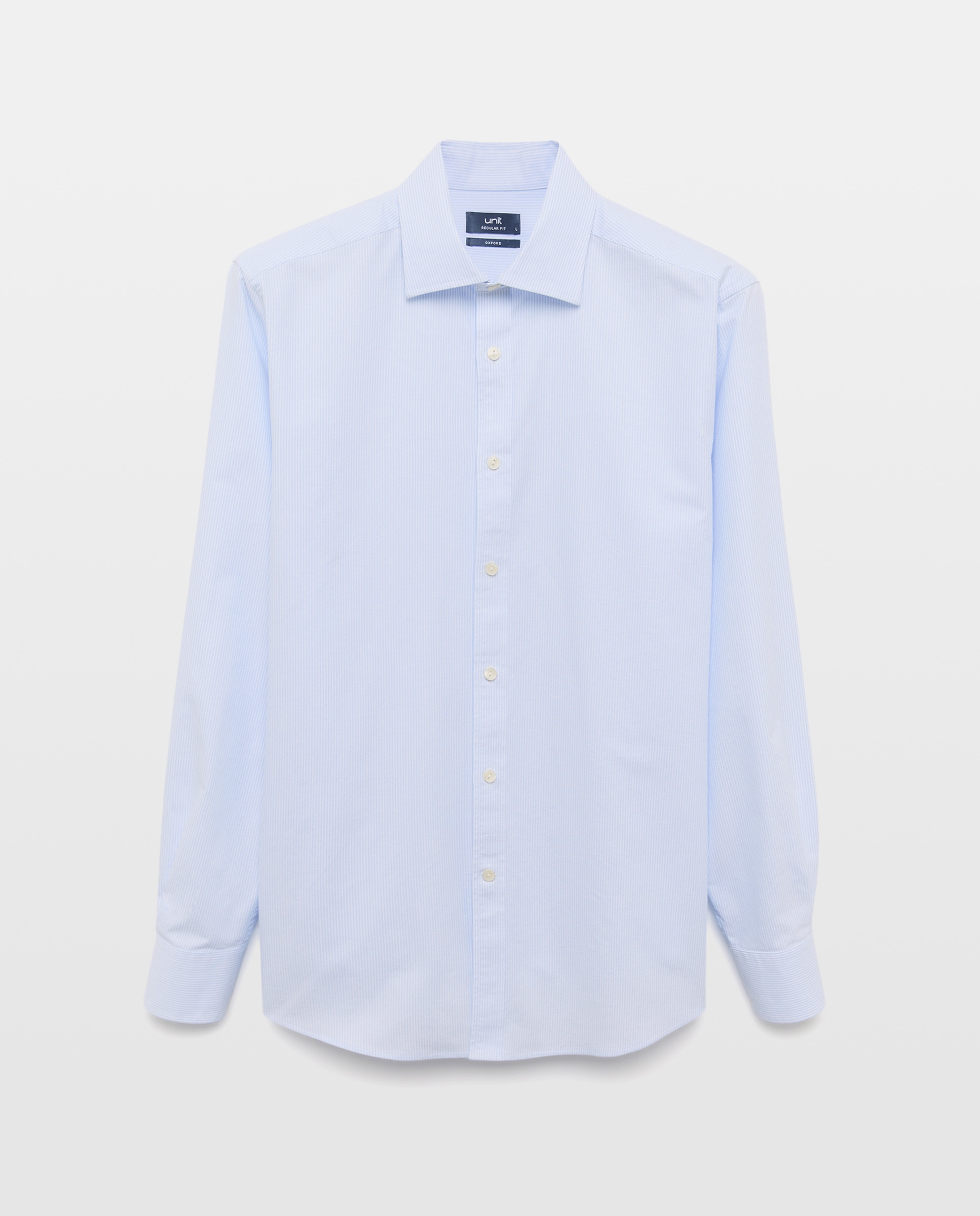 Camisa sport hombre oxford rayas 410 Azul claro-5